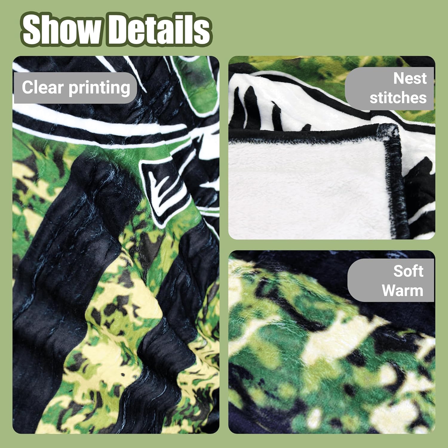 Camo Hunting Blanket for Men, Deer Hunting Blanket, Hunting Gifts for Men, Soft Fleece Hunting Throw Blanket Gift for Deer Hunting Lover 60 x 80 Inch - Image 5