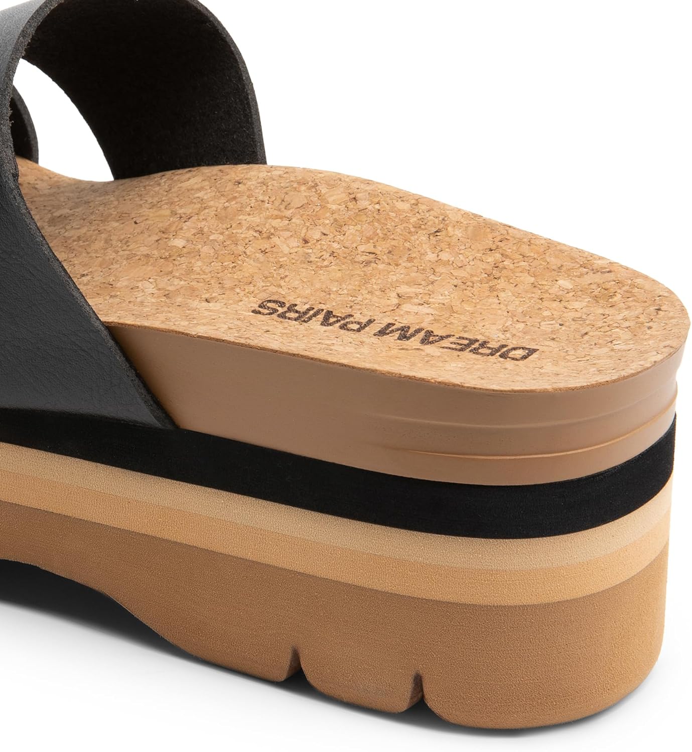 DREAM PAIRS Women's Platform Slides Sandals Comfortable Arch Support Footbed Two Strap Slip-on Fashion Beach Wedge Sandals - Image 7