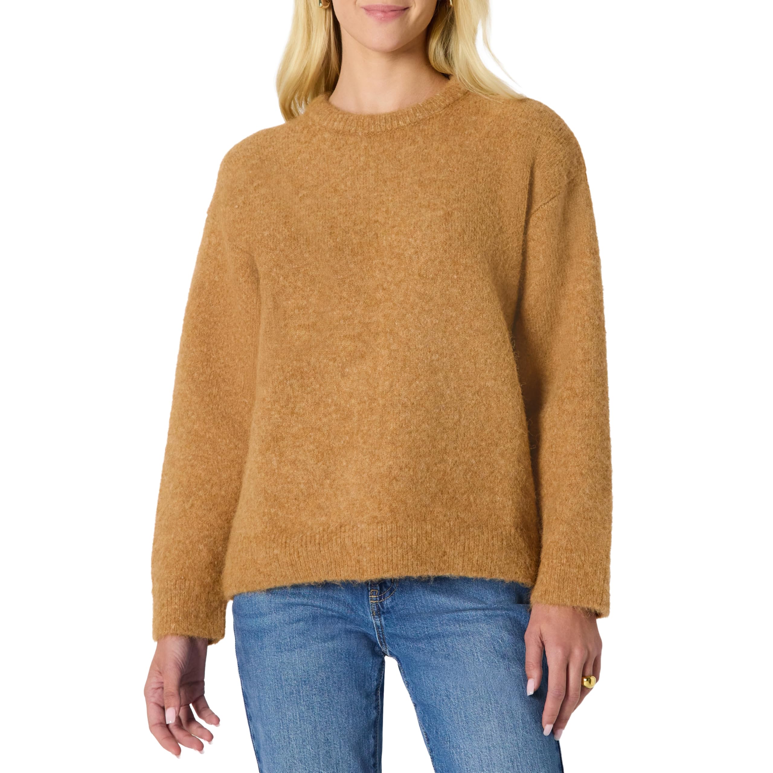 Amazon Essentials Damen Übergroßer Rundhalspullover aus Mohair-Imitat