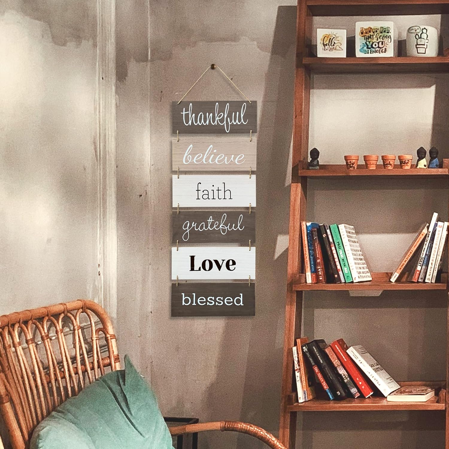 Rustic Hanging Wall Decor Sign - Farmhouse Vertical Art