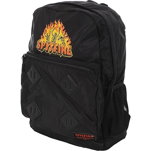 Spitfire Hellfire Backpack Classic Durable Design for Skating School Travel, Black, One Size