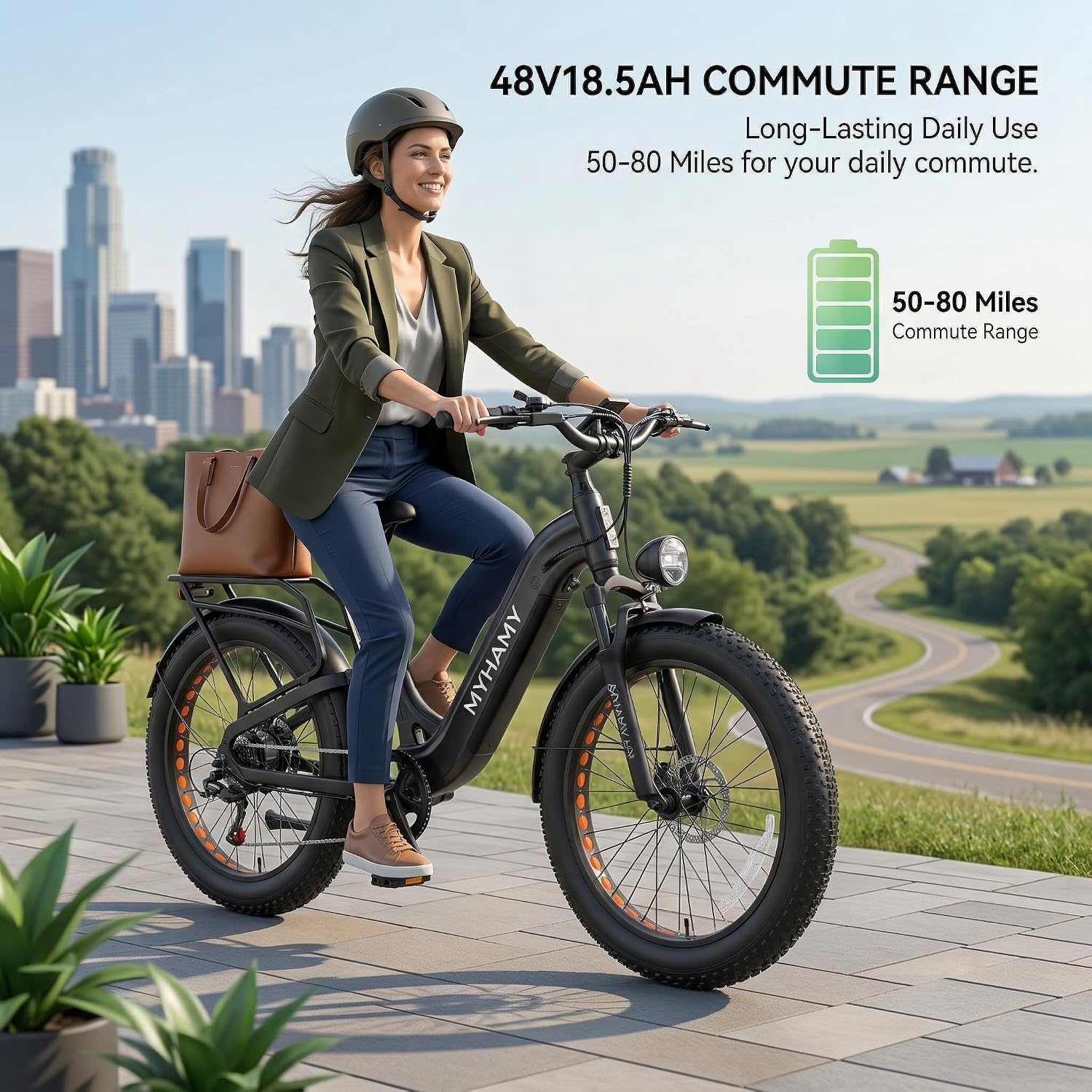 Electric Bike for Adults, 2000W Peak Motor 48V 18AH Battery Ebike 40-80Miles, 24/26" Fat Tires Full Suspension Electric Mountain Bike for Off Road Commuting Beach