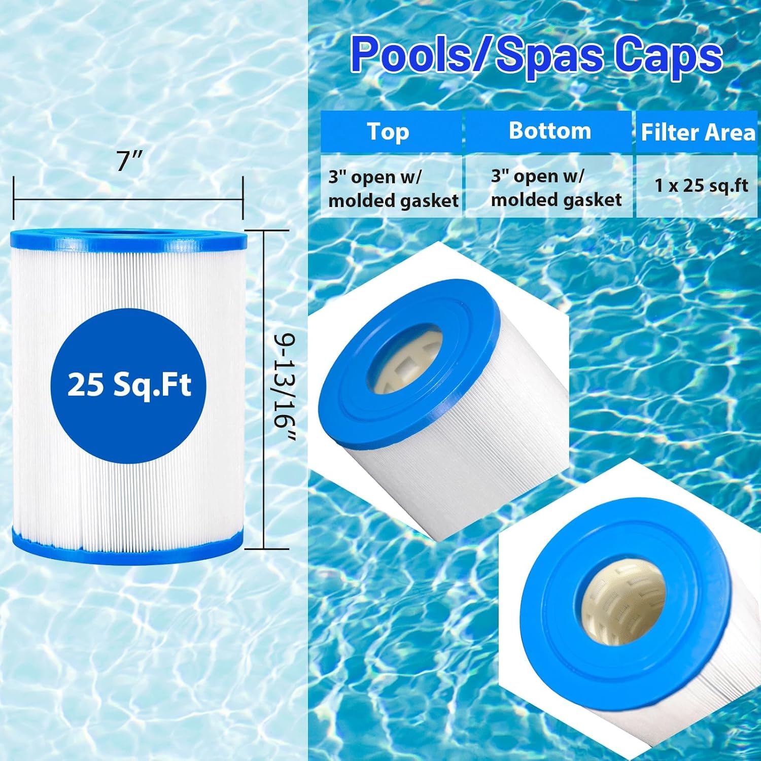 HANXER® C-7626 Spa Filter Cartridge Replaces for CX250RE, Star-Clear C250, PA25-4, PA25-4/M4, FC-1230, 70251 Hot Tub Filter, 25 sq.ft, 1 Pack