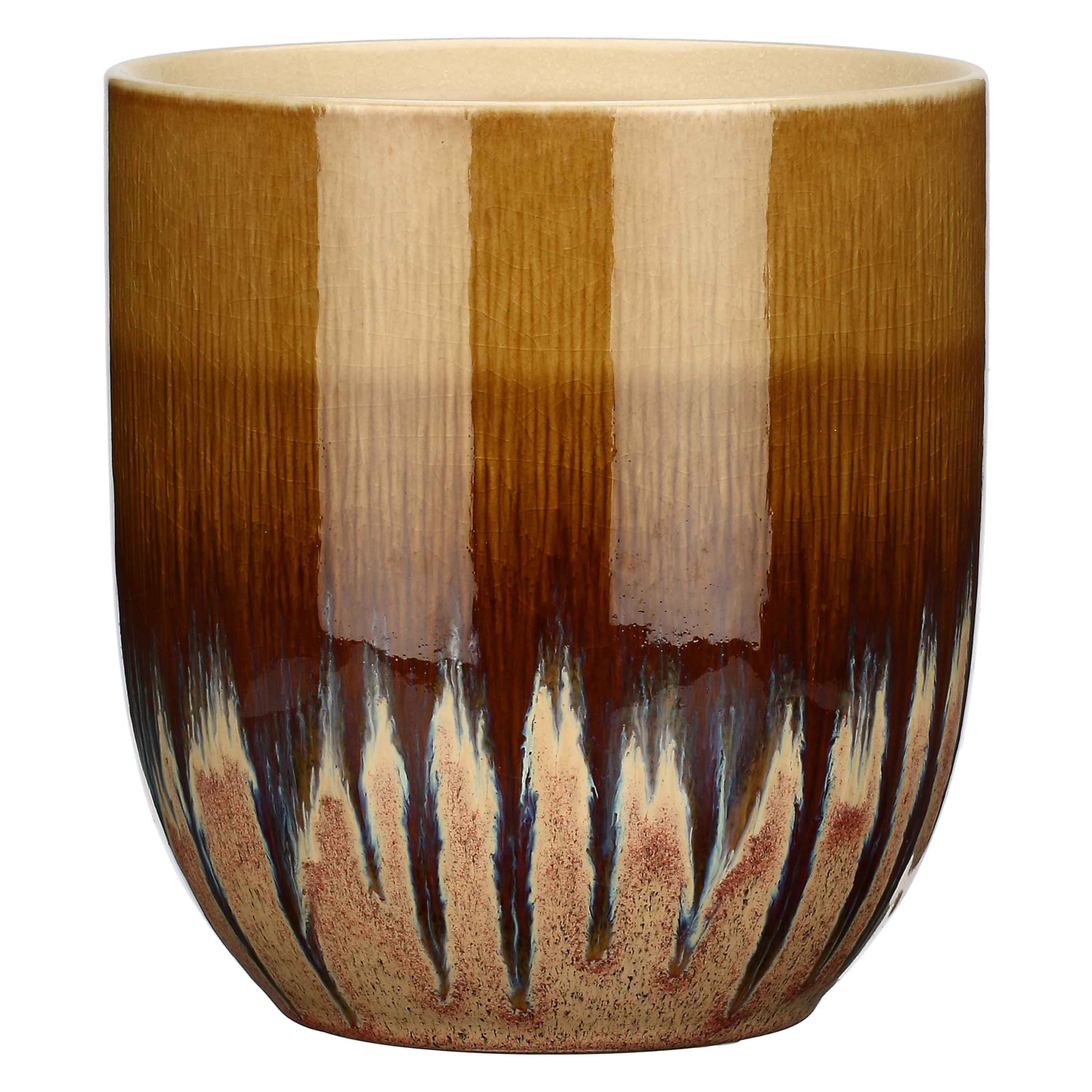 rituali domestici - Ceramic Cachepot M 16.8x16.8 cm, Depth 19 cm, Introterra Collection