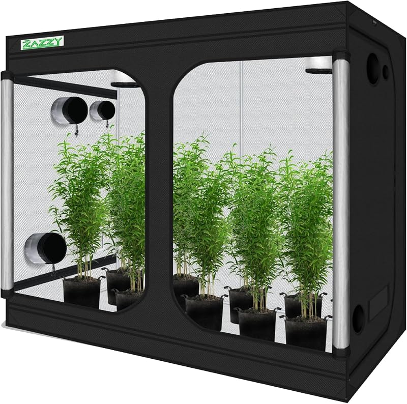 zazzy 8x4 Grow Tent, 96“x48 x78 600D Mylar Plant Growing Tents