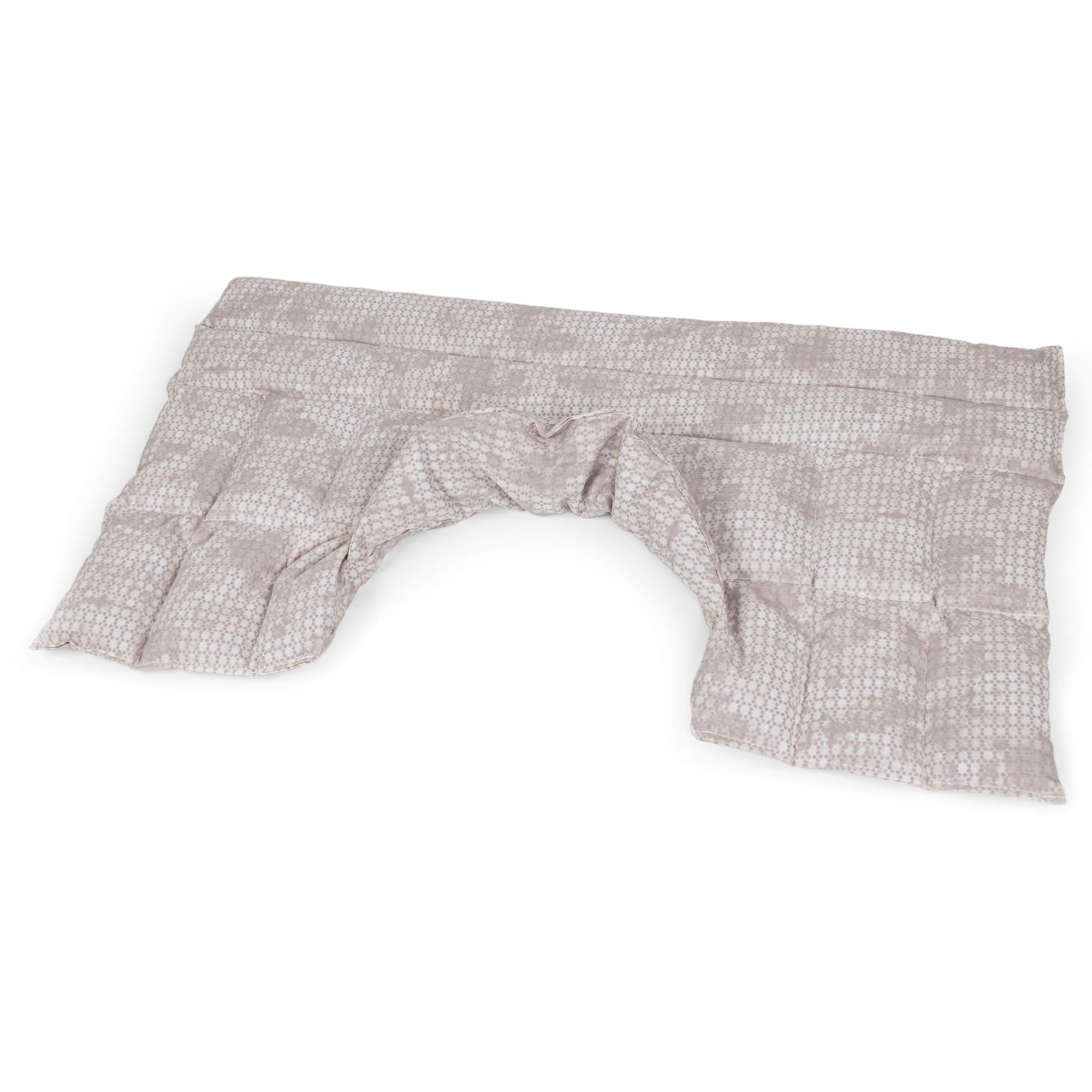 Bio-Dinkelkissen Schulter & Nackenkissen mit Kragen. Nacken Wärmekissen, Körnerkissen - Wärme und Kälte (shabby-chic grau-beige, Bio-Dinkel)
