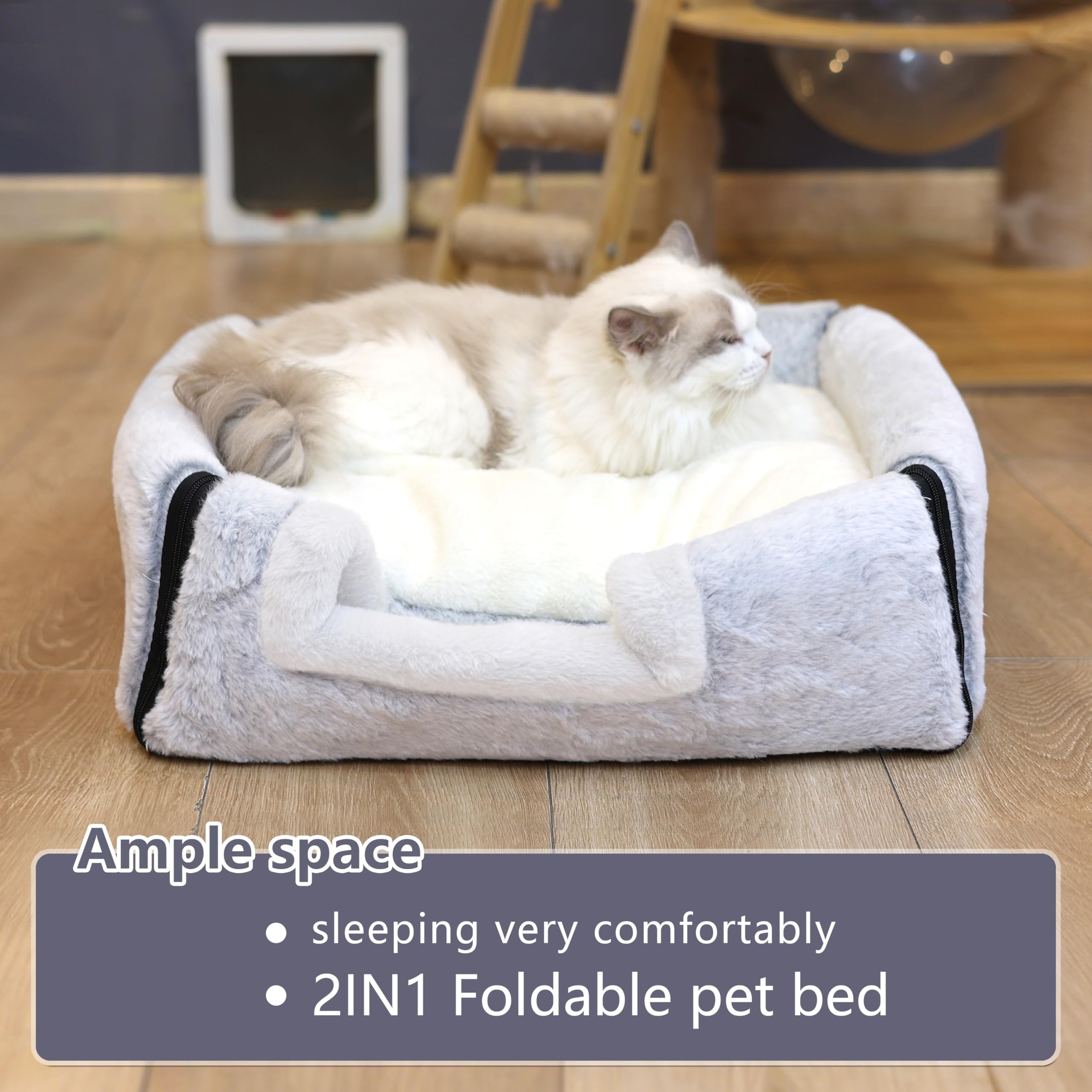 Amazon.co.jp: 屋内猫用猫ベッド 洞窟-猫ベッド、ソフトで快適