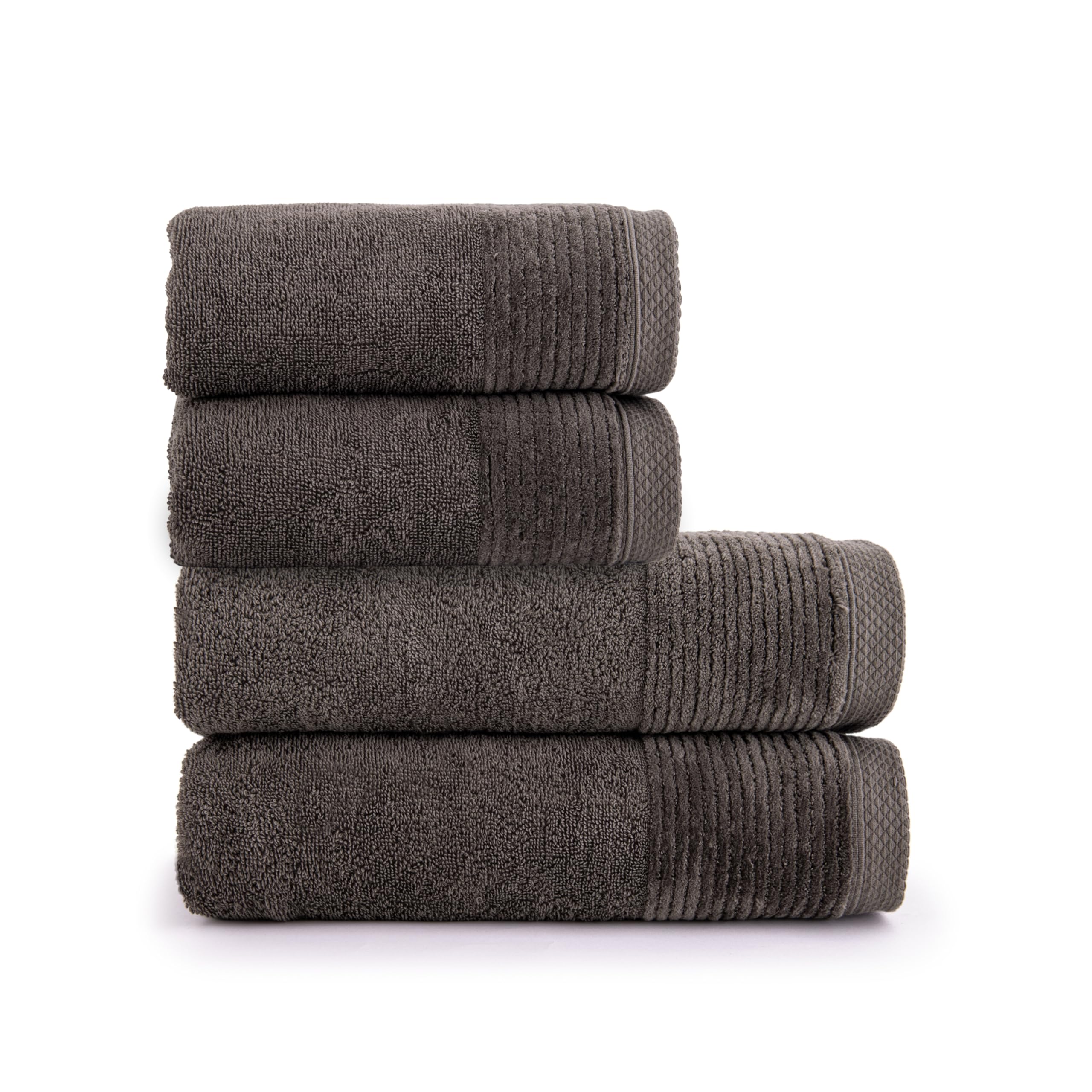 Toallas de ducha Jacquard Zwoltex para un baño confortable, set de 4 piezas suaves en beige