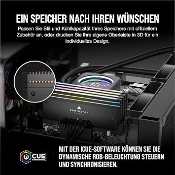 CORSAIR Dominator Titanium RGB DDR5 RAM 64GB (2x32GB) Up to 6000MHz CL30 Intel XMP 3.0 Desktop Memory - Black (CMP64GX5M2B6000C30)