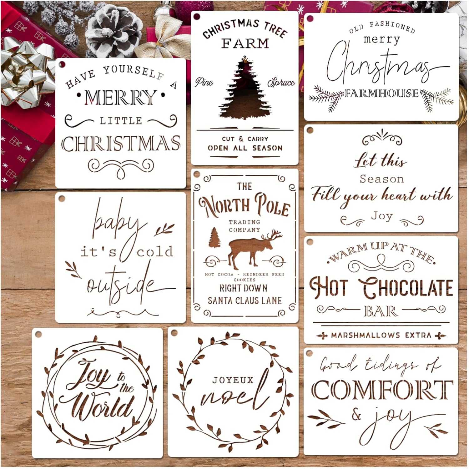 Large Christmas Stencils Xmas Stencil for Painting on Wood