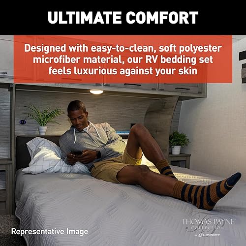 Miniatura 5 de Lippert Easy Zzzs™ - Juego de ropa de cama para caravana, tamaño King estrecho, color gris