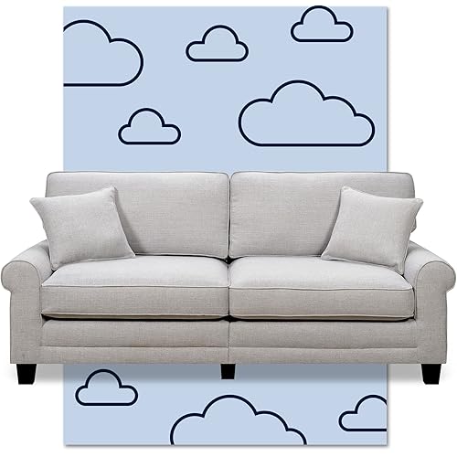 Serta Copenhagen 73" Sofa - Pillowed Back Cushions and Rounded Arms, Durable Modern Upholstered Fabric - Pebble Gray