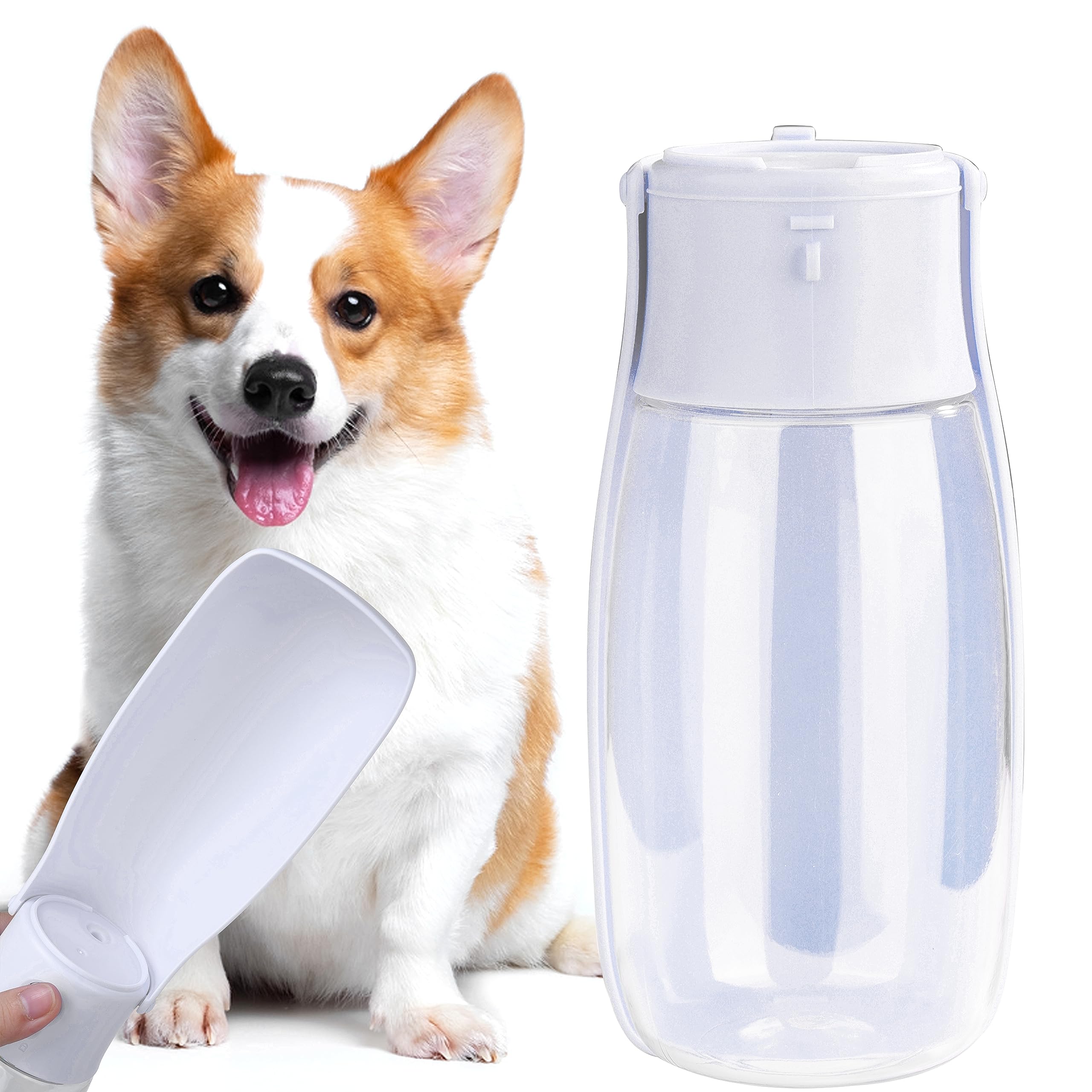 AVELORA Foldable Dog Water Bottle, Portable Water Dispenser for Dog, Cat, Rabbit, Puppy and Small Animals, Dishwasher Safe Pet Accessories for Walking