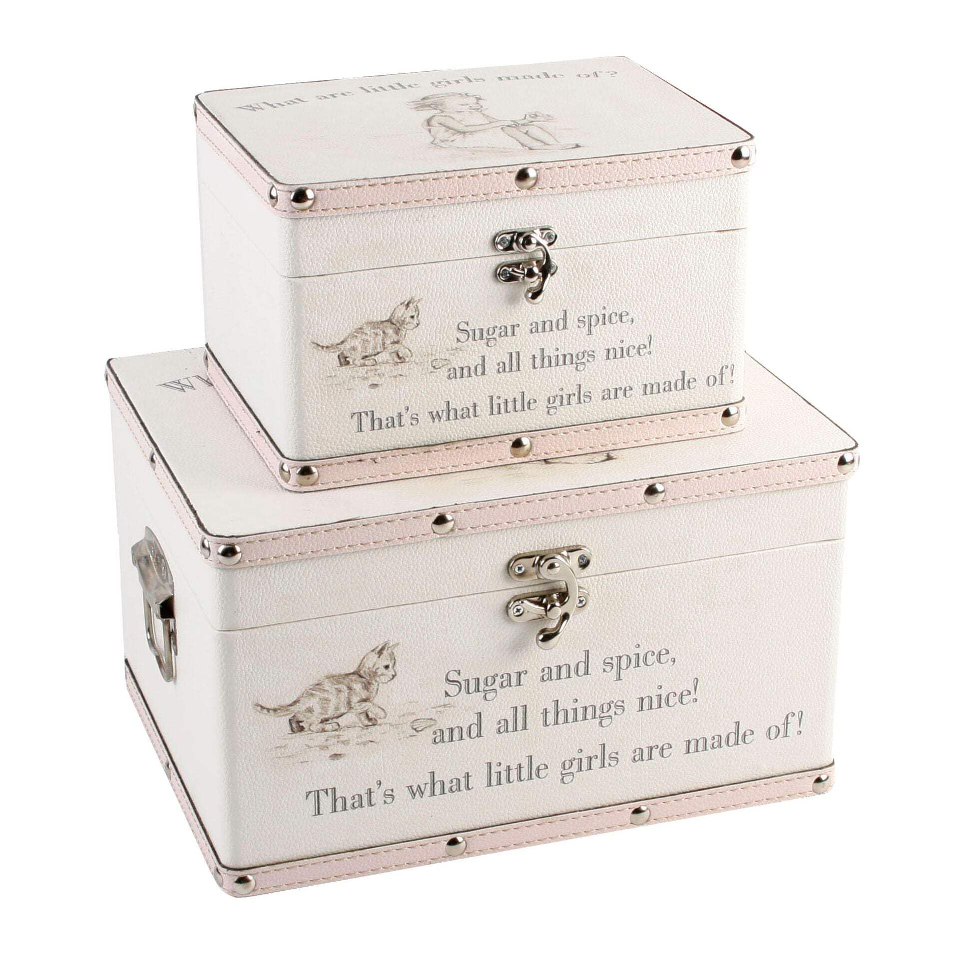 Luggage series - Set of 2 Baby Storage Boxes - Little Girls