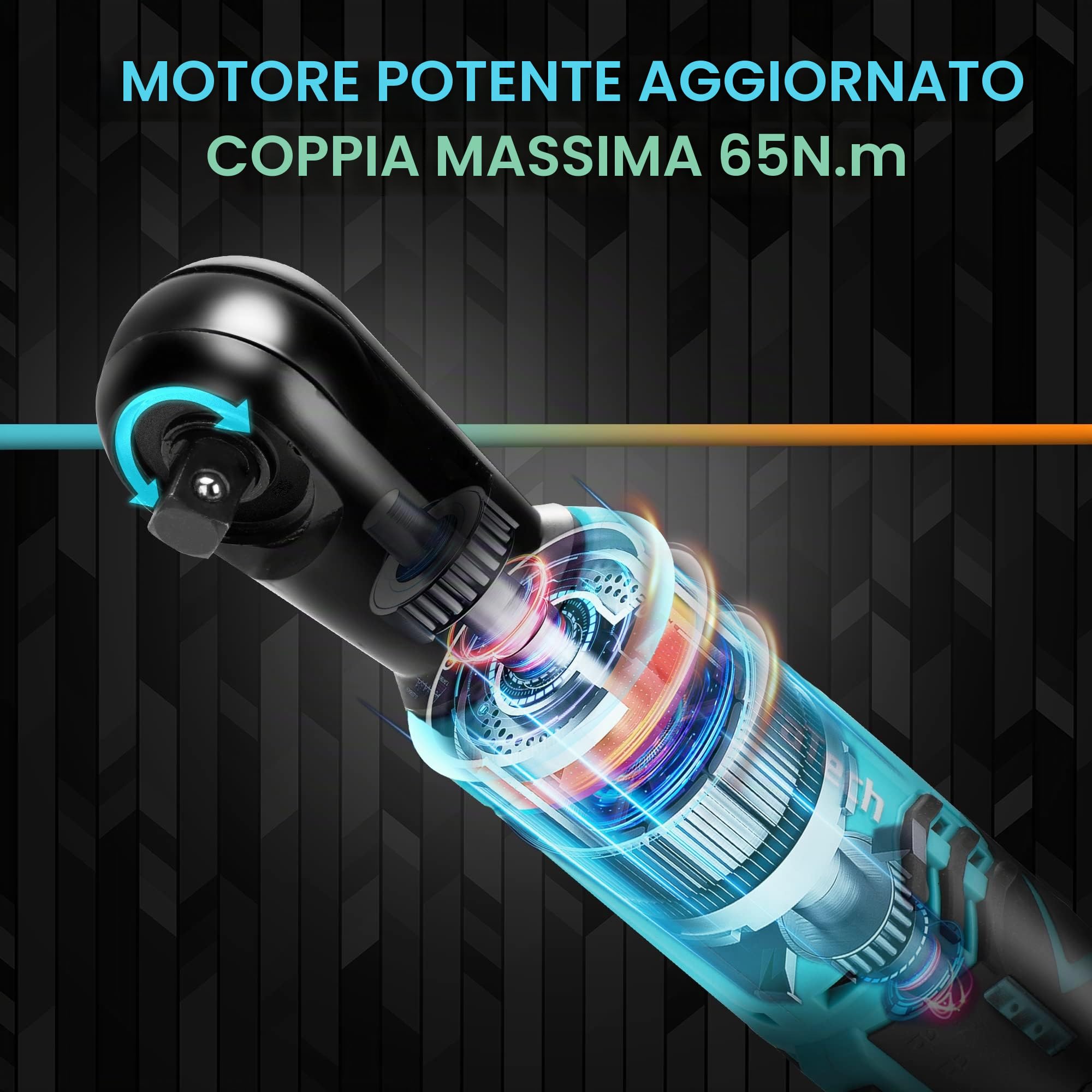 DURATECH Chiave a Cricchetto Elettrica Senza Fili 12V