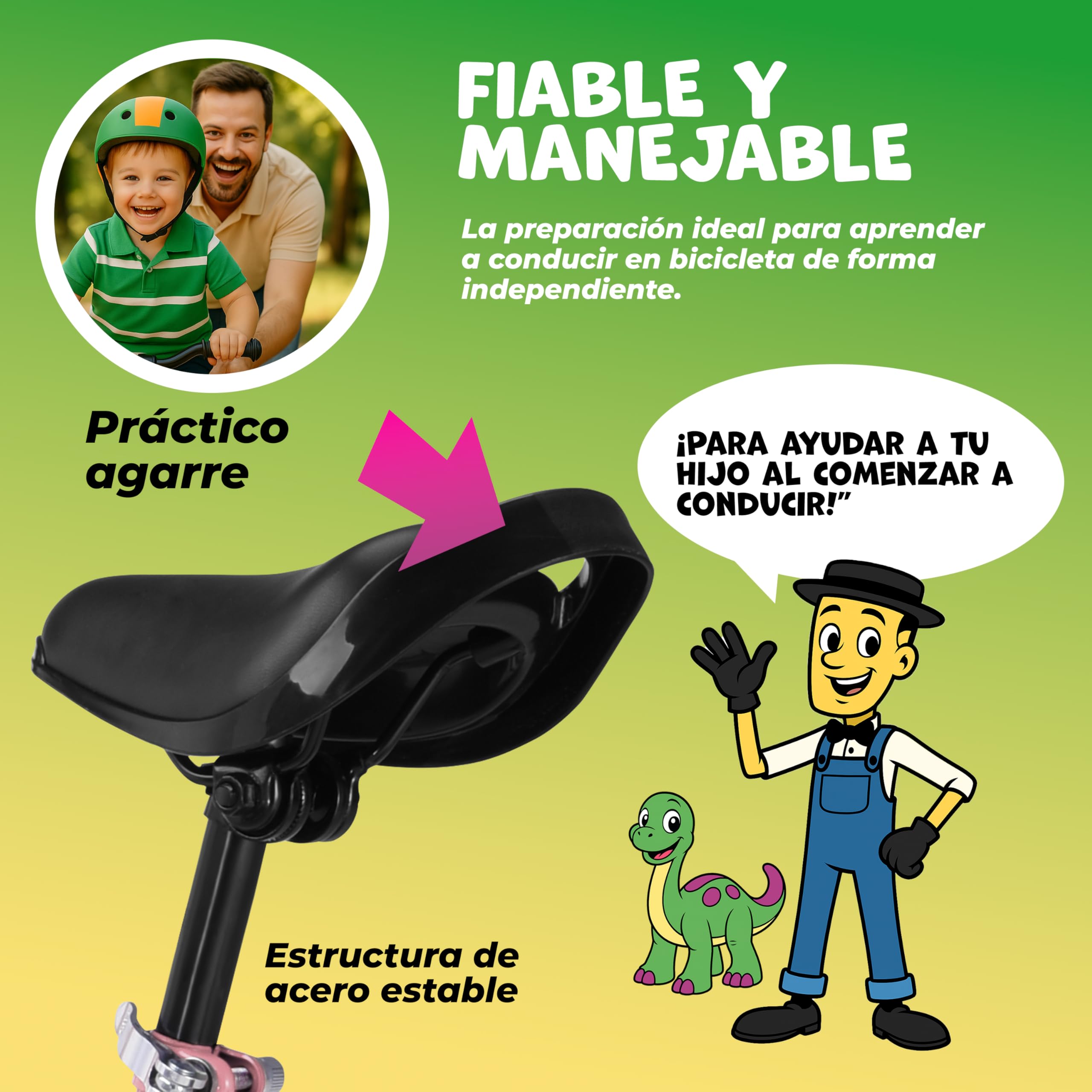 Bicicleta sin Pedales, Infantil Bici Equilibrio, 3 4 5 Años, Juguetes Niños, Regalos Niña Niño, Sillín Ajustable, Carga 50Kg, Freno Neumáticos