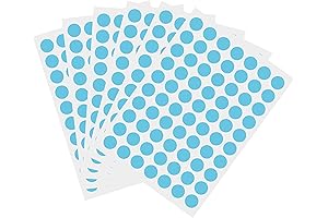 Light Blue Theme Stickers For Organization With Distinct 1050 Round Colored Dot Stickers