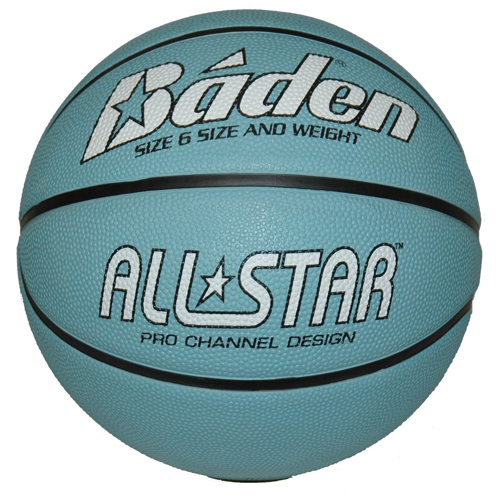 Baden Women's Light All Star Deluxe Rubber Basketball, Indoor and Outdoor Ball, Blue and White, Size 6