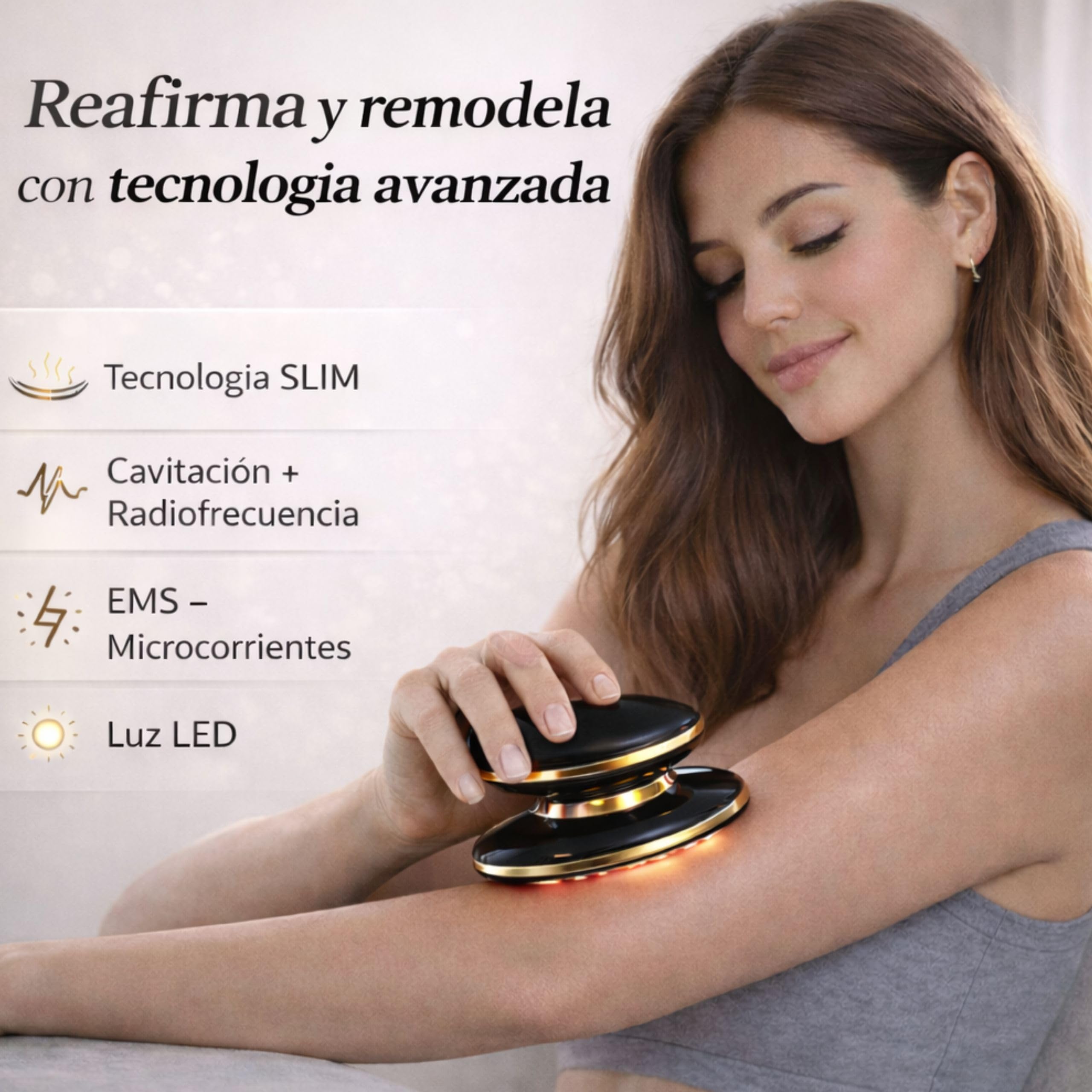 Radiofrecuencia Corporal y Masajeador Anticelulitico Reductor Potente 2026- EMS Electroestimulador Muscular - Luces LED - Tratamiento Anticelulitis y Flacidez para Abdomen,Brazos,Glúteos y Piernas