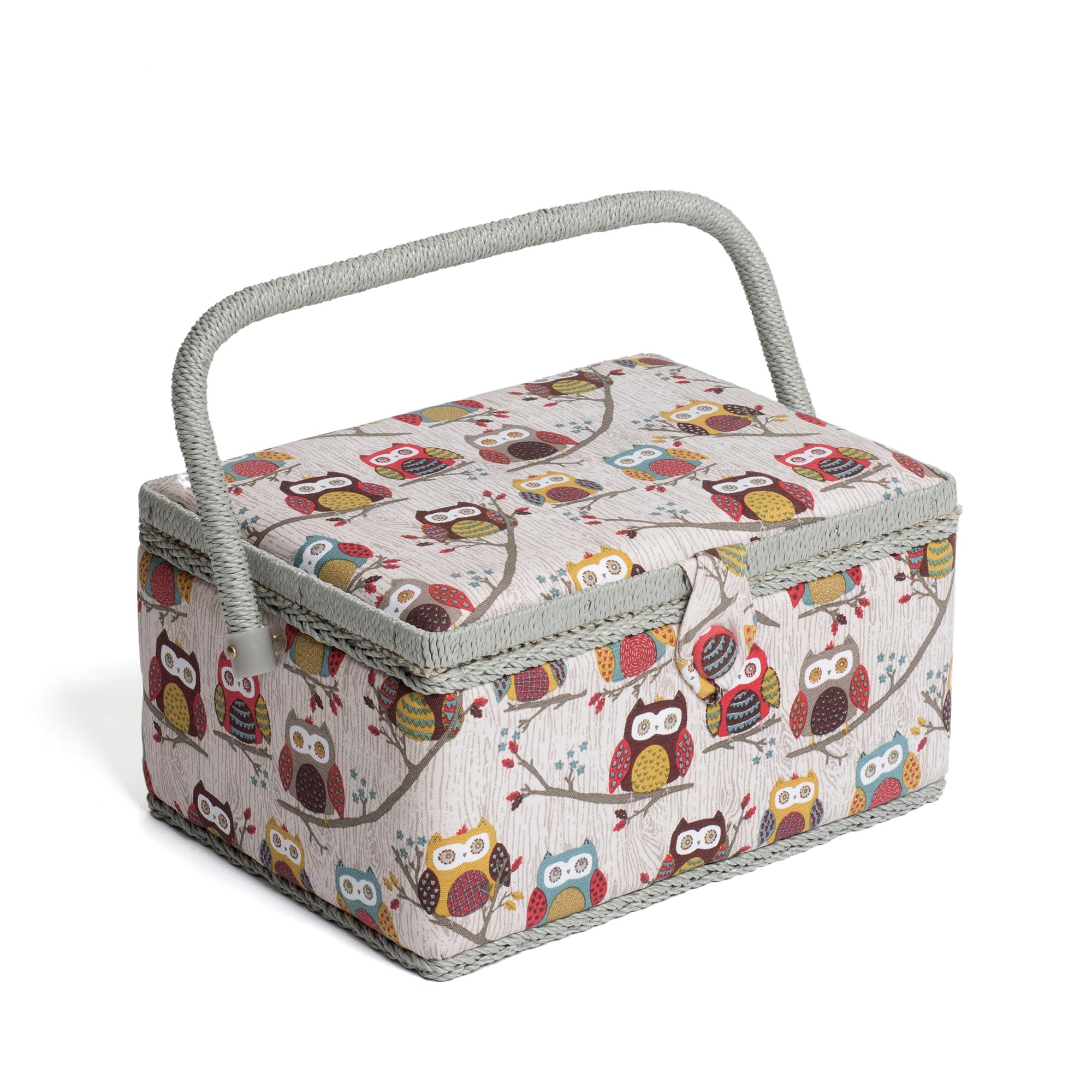B&Q -  Medium Sewing BoxFabric Storage Box With Handle 25.5 X 18.5 X 14.5Cm