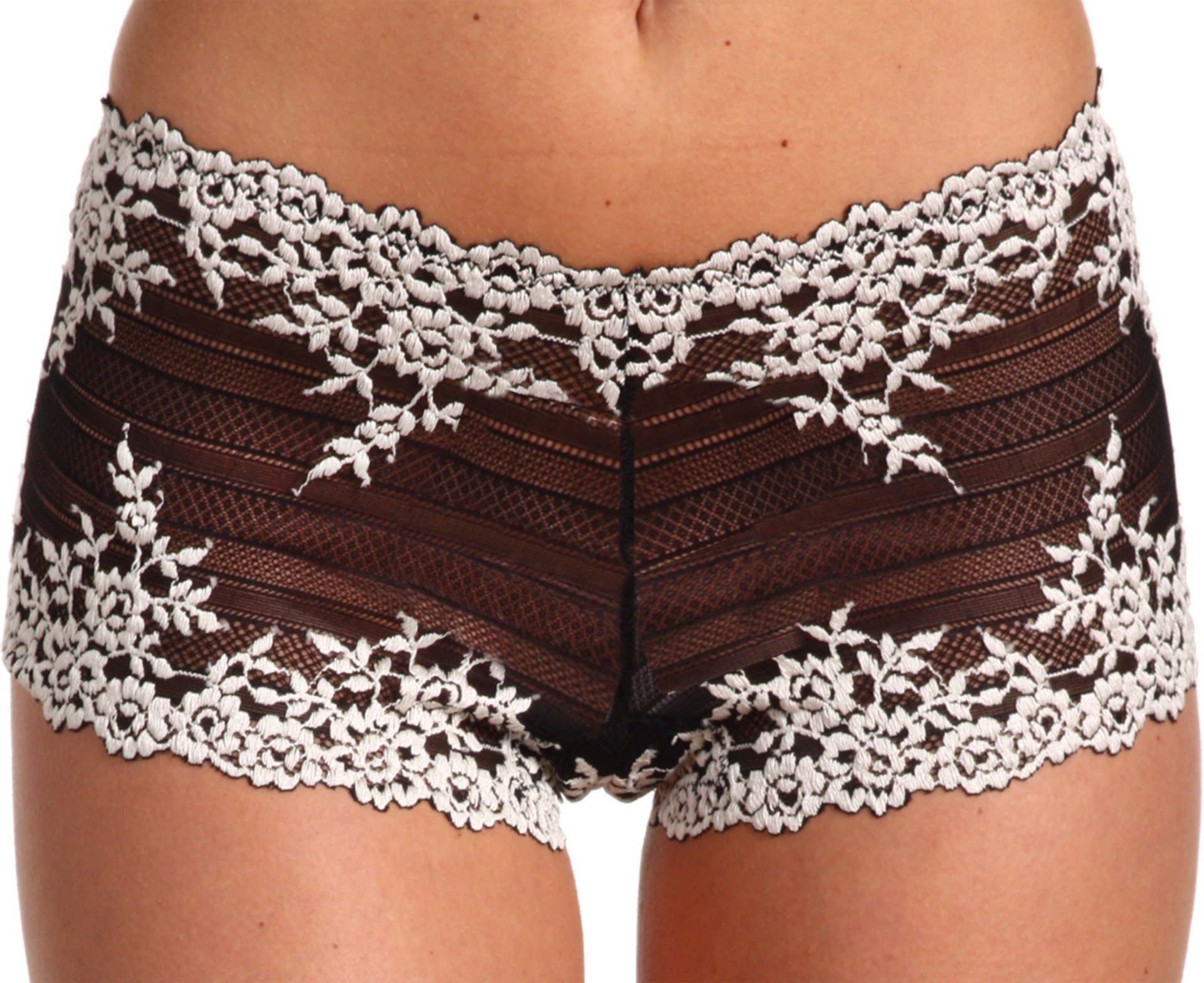Wacoal Women's Embrace Lace Boy Short Pant, Black, Large
