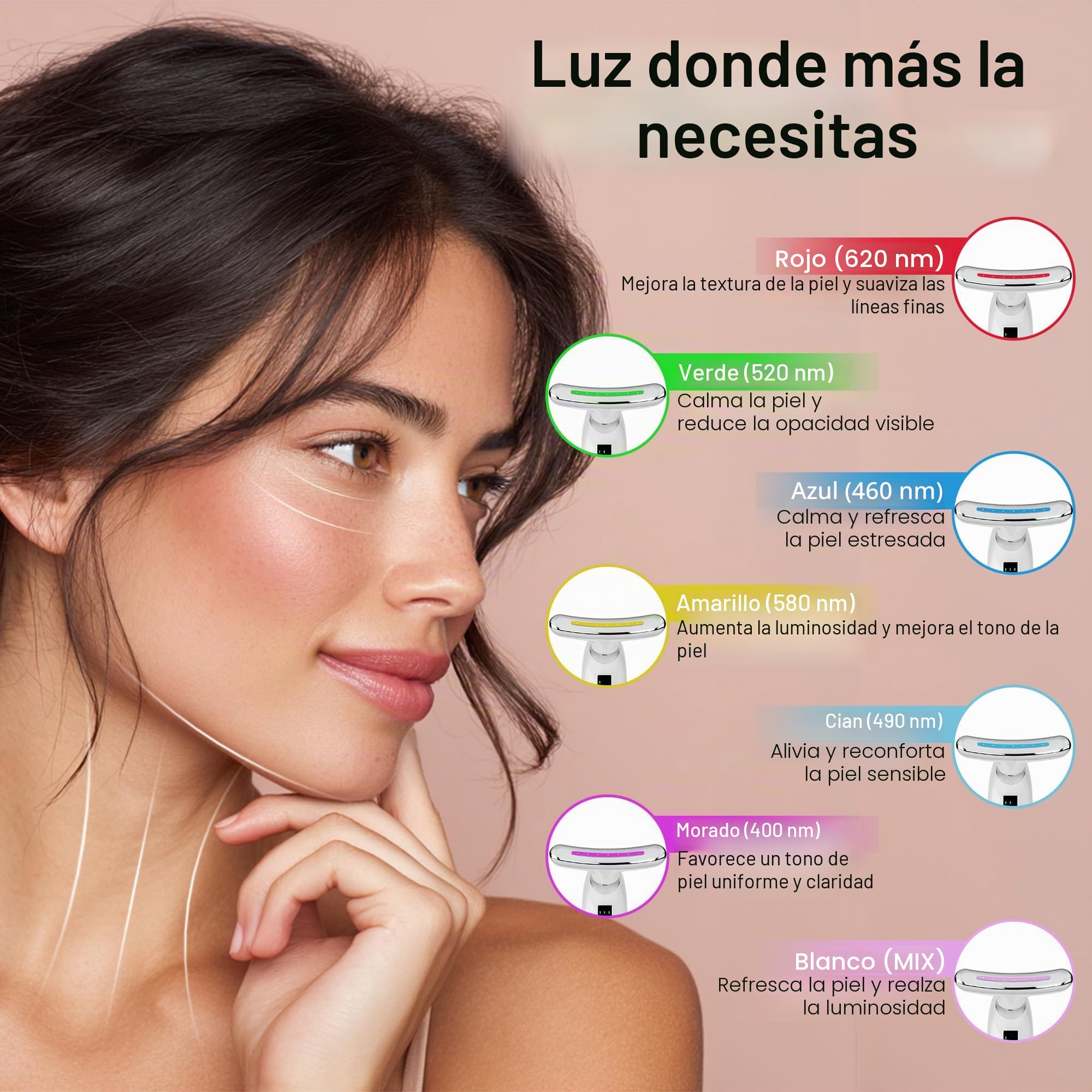 VRAIKO Lilac - Masajeador de belleza 7 en 1 para cara y cuello, escultor facial y levantamiento, masajeador de drenaje linfático facial para antienvejecimiento, arrugas, líneas de frente y ojeras