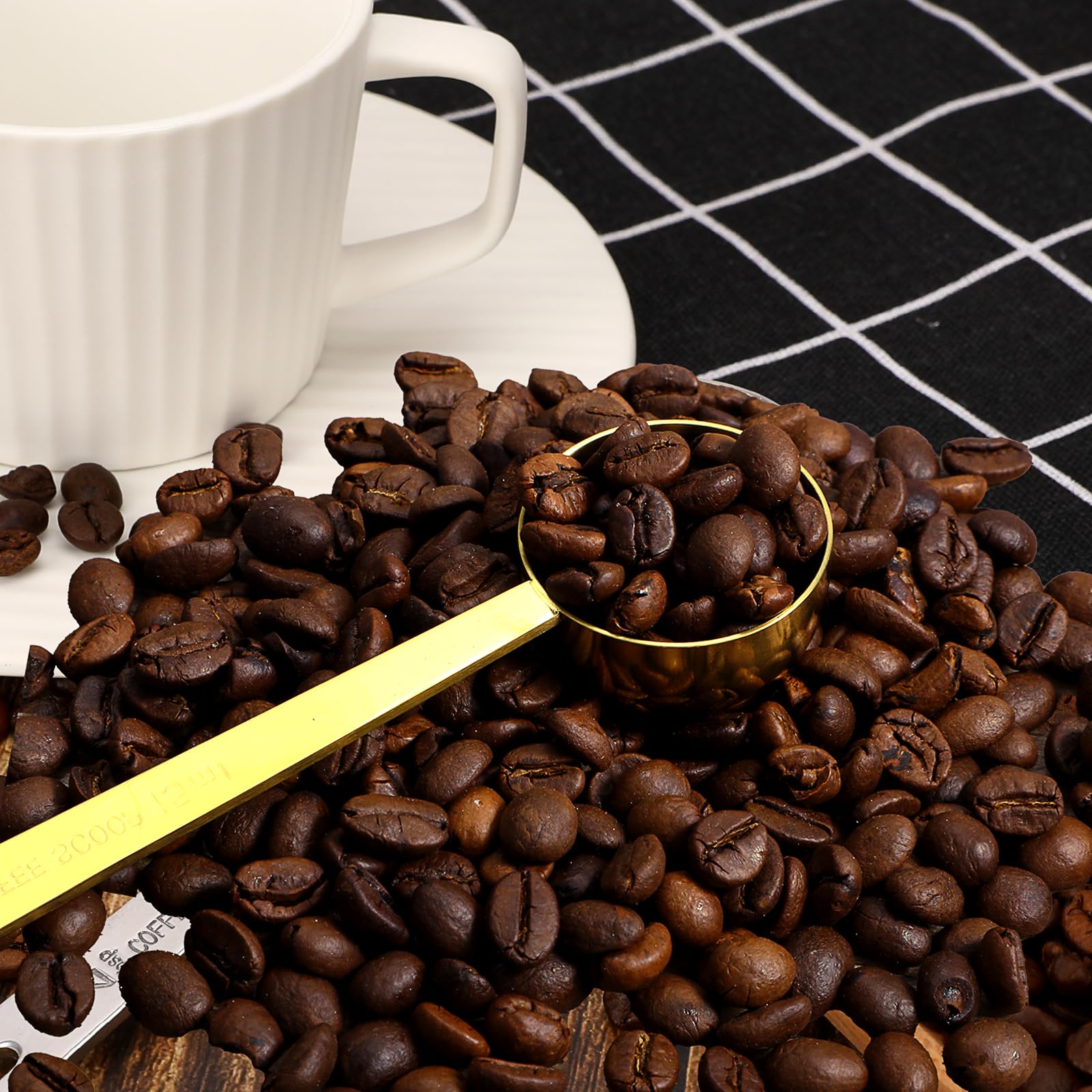 Koffiedoseerlepel, 24,5 cm, hoogwaardige koffielepels, koffielepels, portioneerder, roestvrij staal, koffiemaat voor gemalen koffie, zilver (30 ml