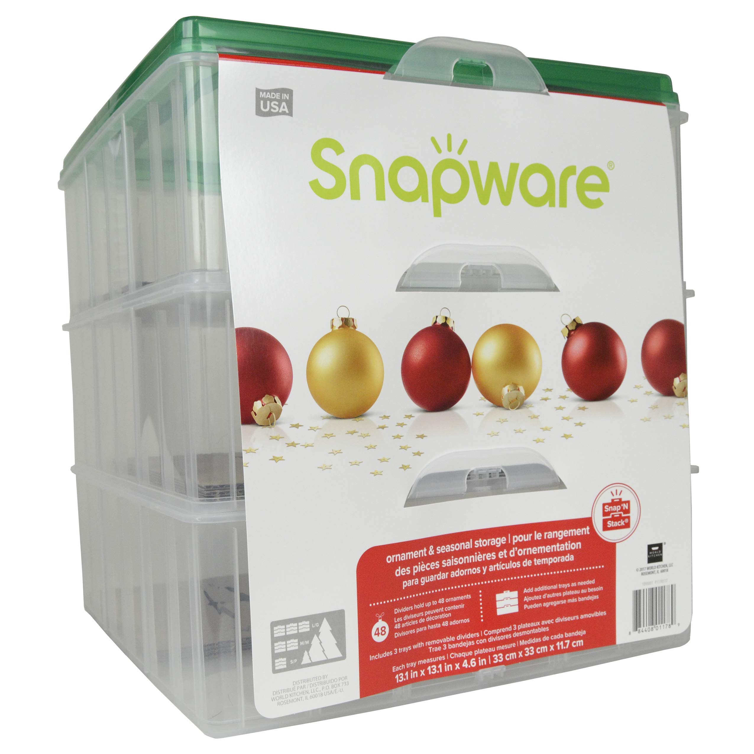 Snapware Snap 'N Stack Square 3Tier Seasonal Ornament Storage