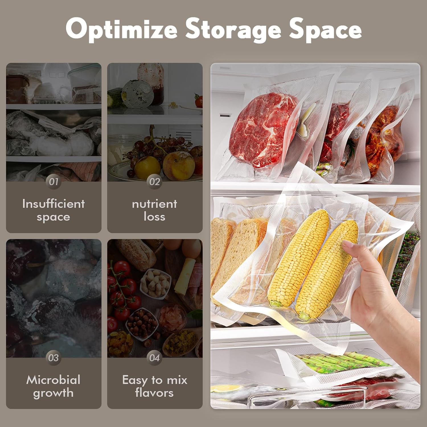 Vacuum Sealer for Food 90Kpa Powerful Vacuum Sealing Machine 7 in 1 Modes with Freshness Storage Bag Powerful Big Size (No pressing needed) - Image 7