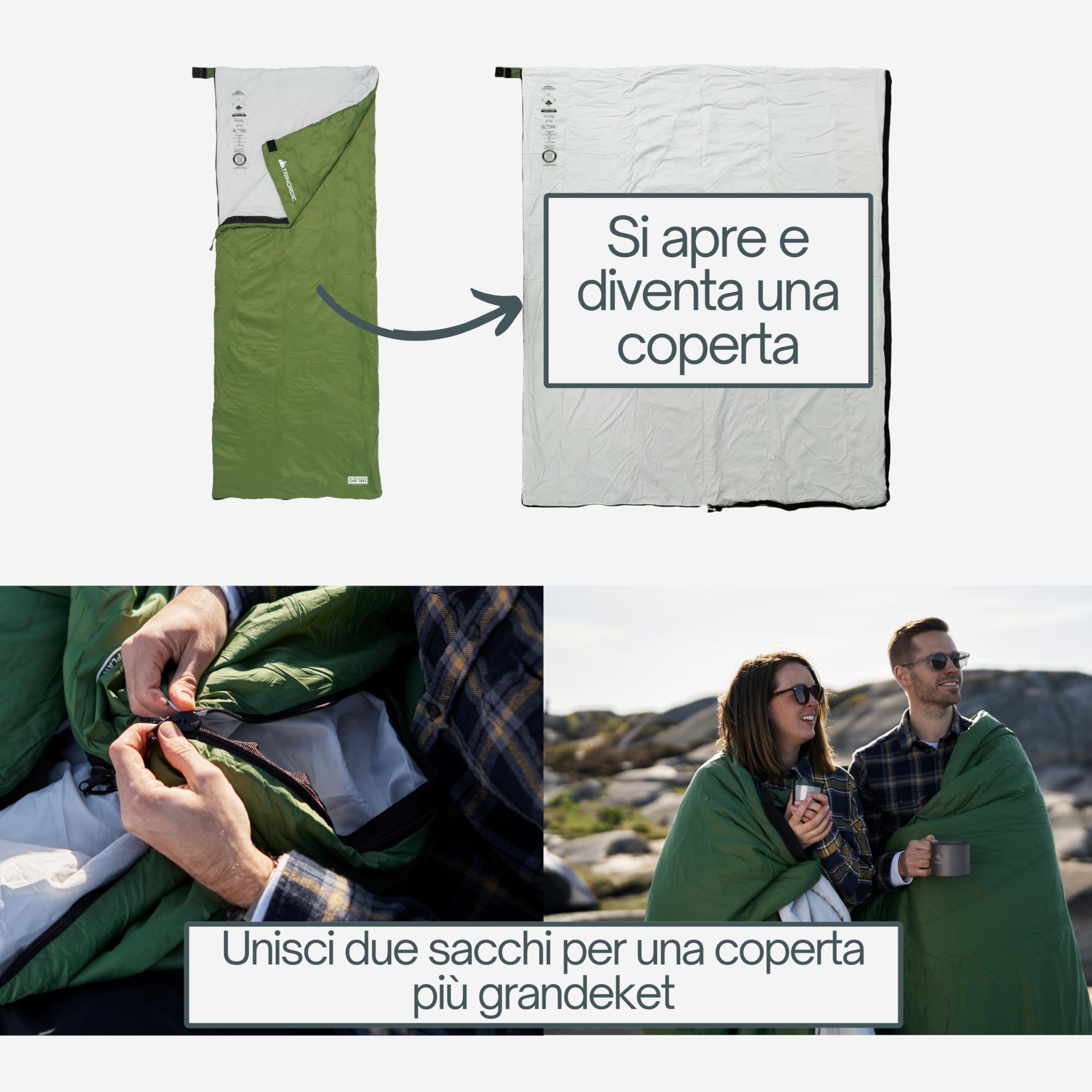 Trinordic Sacco a Pelo Rettangolare – 700G con Cerniera Anti-Inceppamento – Sacco a Pelo Estivo Compatto e Ultraleggero per Adulti – Escursionismo, Campeggio, Backpacking, Bikepacking e Viaggi