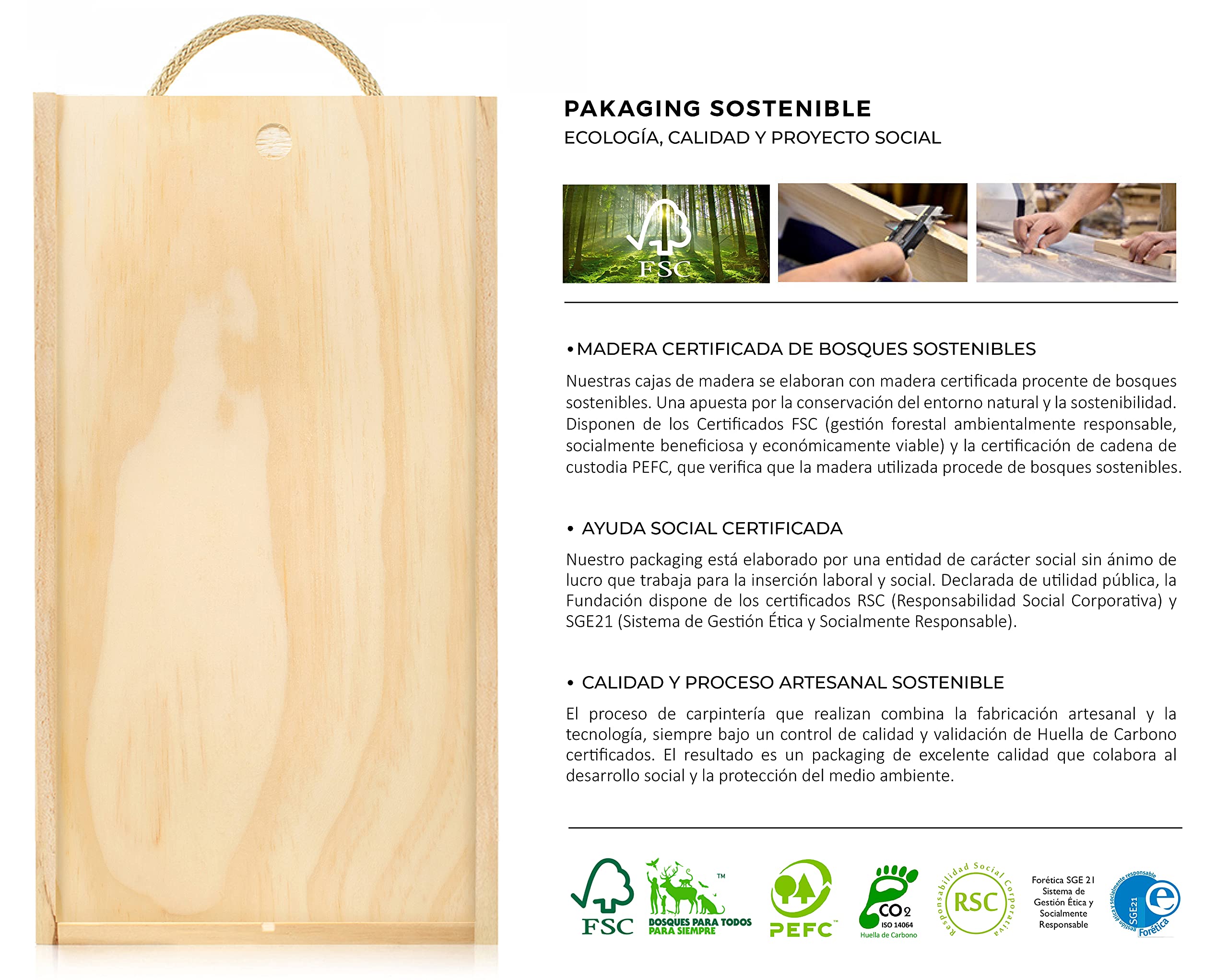 Set Gourmet Regalo Vicalanda Reserva con árbol olivo natural para plantar y vino tinto Rioja – Estuche vino regalo – Regalos originales y naturales