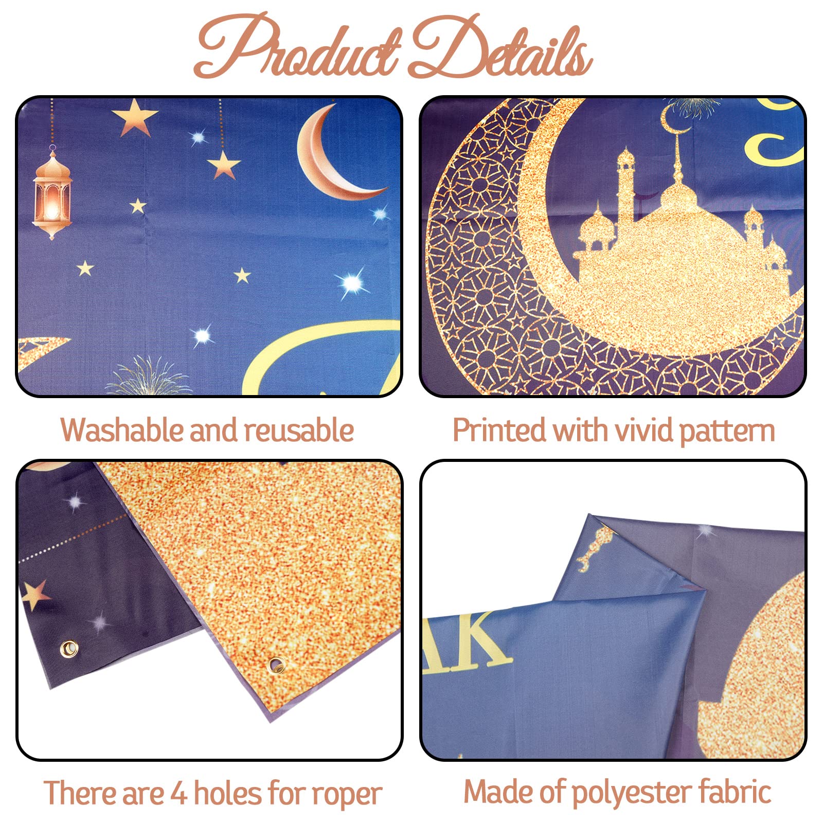 Ramadan Mubarak Hintergrund Banner – 185x110 Cm, Grün, Für Indoor & Outdoor Dekoration