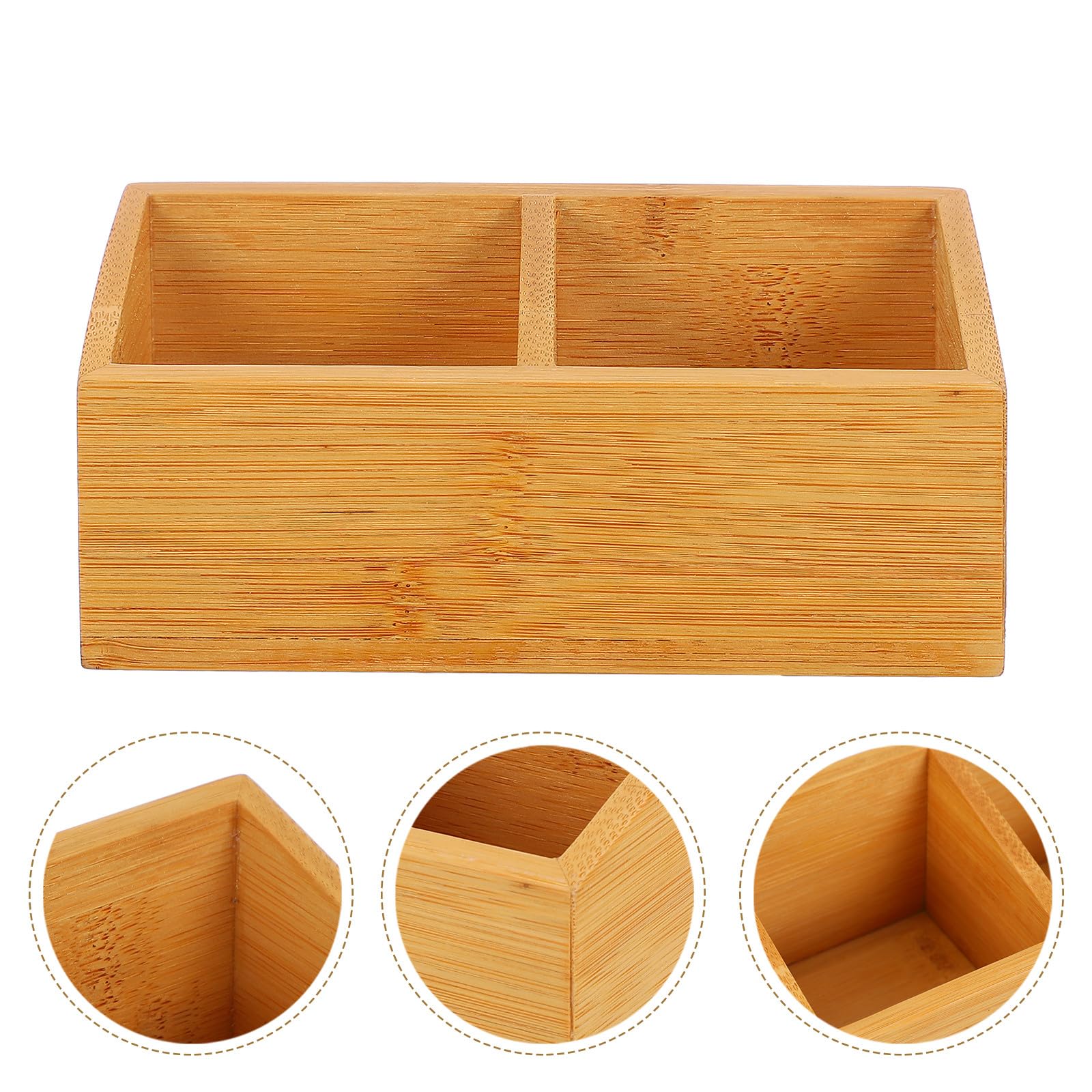 Caja de Almacenamiento Tapa y Compartimentos de Madera, Organizador para Bolsitas de Té y Azúcar, para Uso en Cafeterías y Hogar