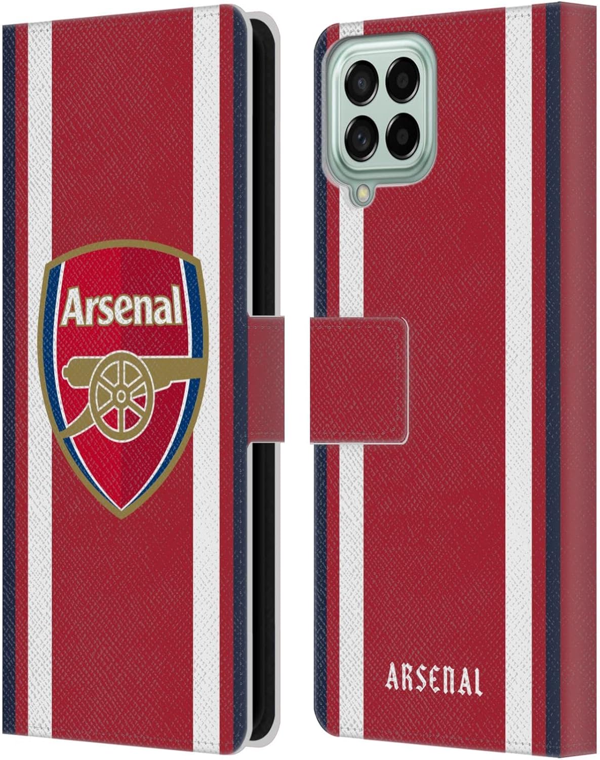 Head Case Designs Officially Licensed Arsenal FC Home 2021/22 Crest Kit Leather Wallet Case Compatible with Samsung Galaxy M33 (2022)