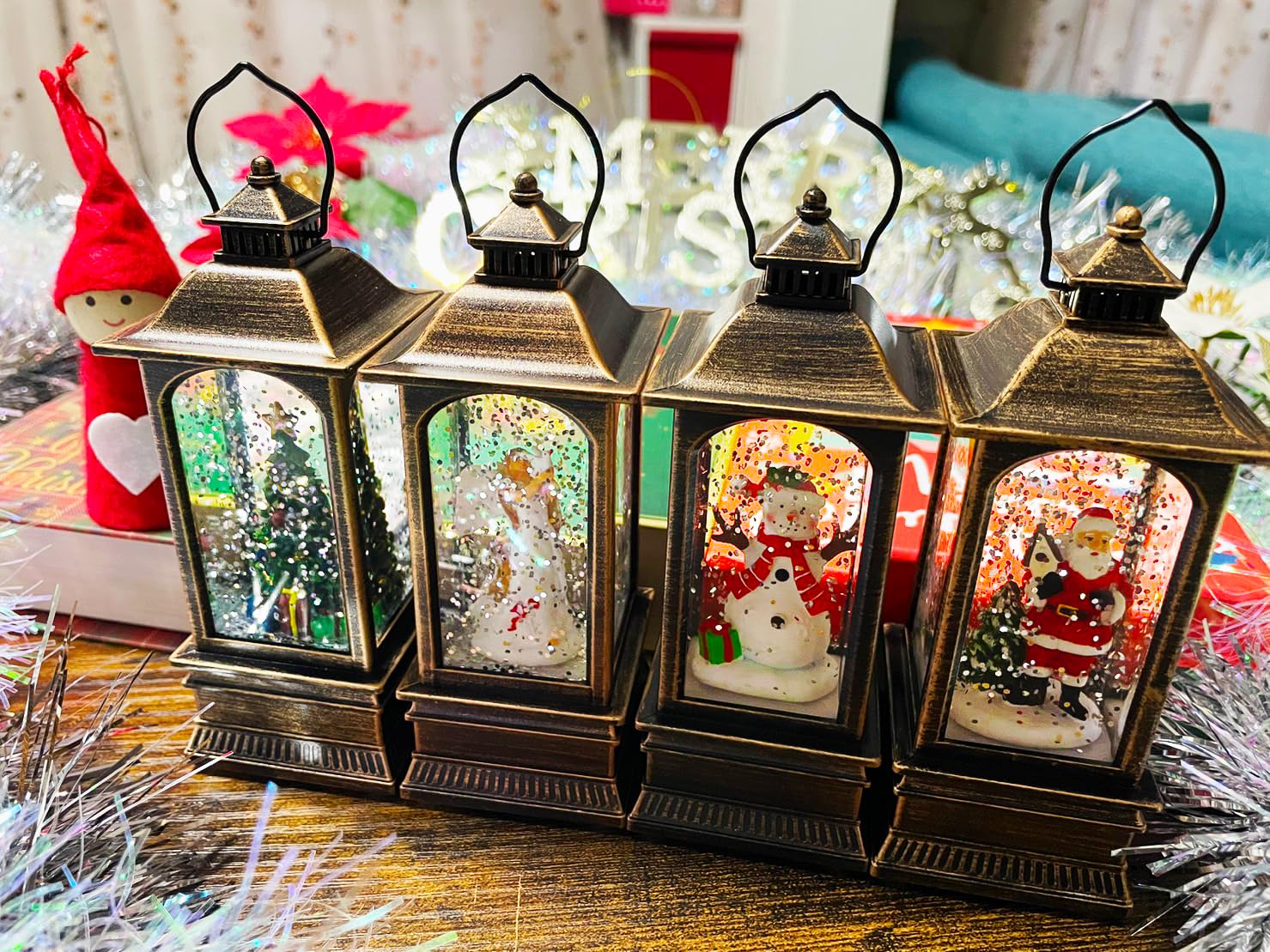 Amazon.co.jp: アンティーク風ランタン型スノードーム ライト付き Amazon.co.jp: アンティーク風ランタン型スノードーム ライト付き