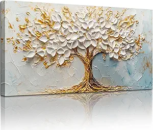 SERIMINO Tree of Life Large Wall Art, Blossom Tree Canvas Paintings, Nature Landscape Abstract Art Prints, Modern Trendy Pictures Wall Decor Living Room Bedroom, Office Art Wall Decoration 24"X48"
