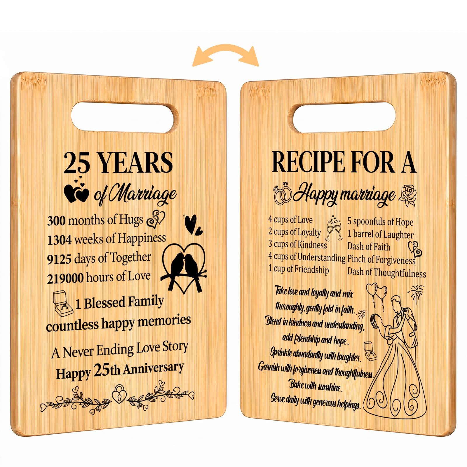 Giftota 25th Silver Wedding Anniversary Present for Couples, Grandparents