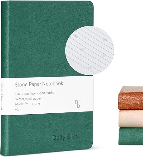 Daily Bliss Stone Paper Journal Premium A5 Cuaderno de cuero vegano de tapa dura  160 páginas  Cuaderno profesional de calidad premium para hombres disponible en Yaxa Colombia