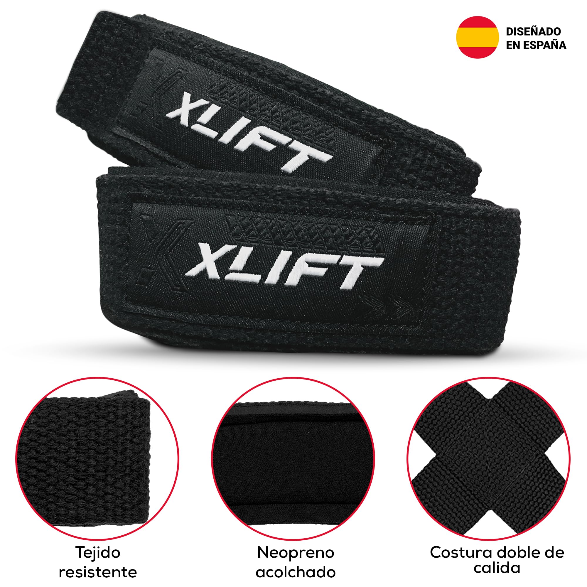 XLIFT Paski na siłowni 8 do podnoszenia ciężarów - Paski do podnoszenia ciężarów - Paski do podnoszenia ciężarów w kształcie 8 - Martwa waga - Akcesoria do siłowni - Chwyty na siłowni dla poziomów