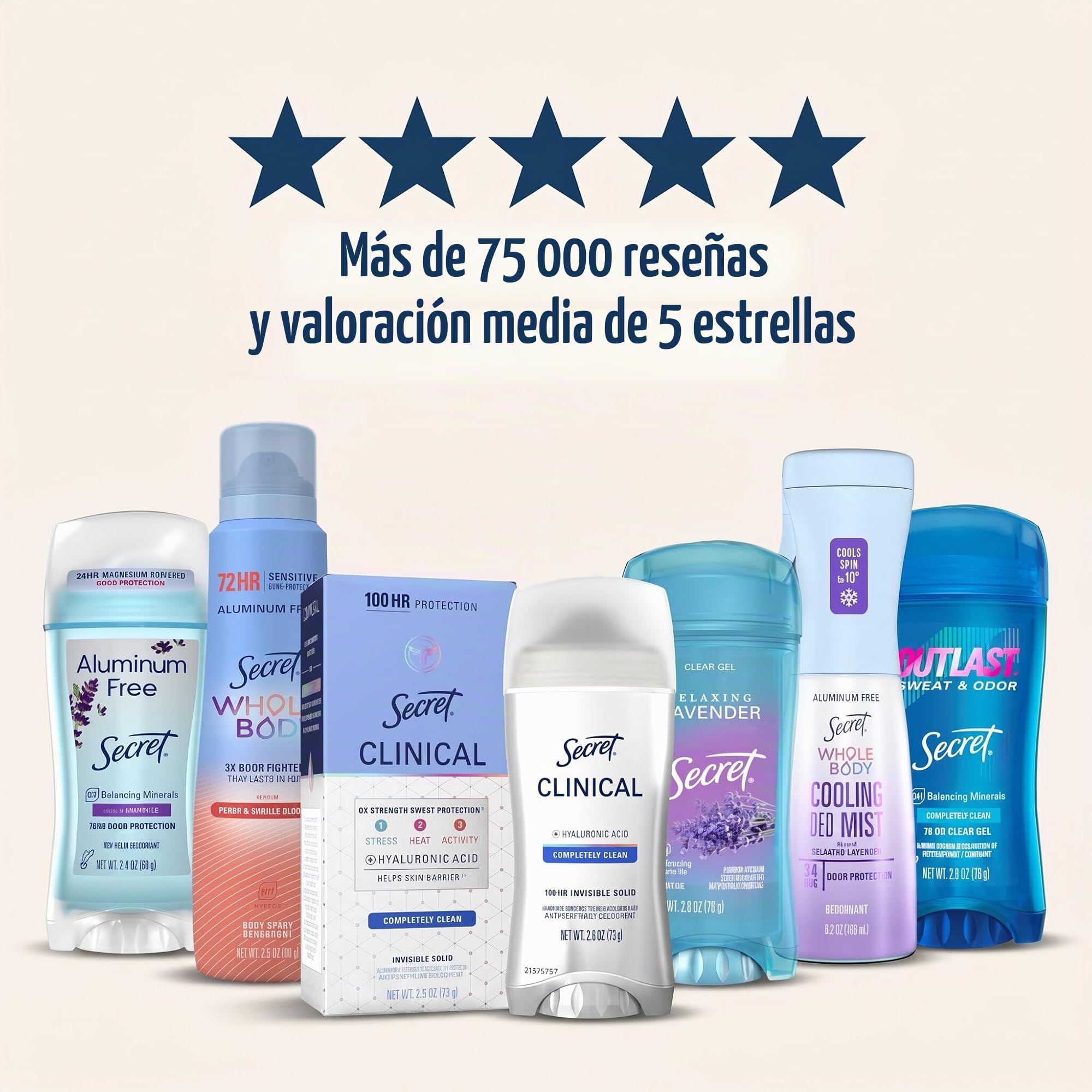 Secret Aluminum Free - Desodorante de coco para mujer, 60 g