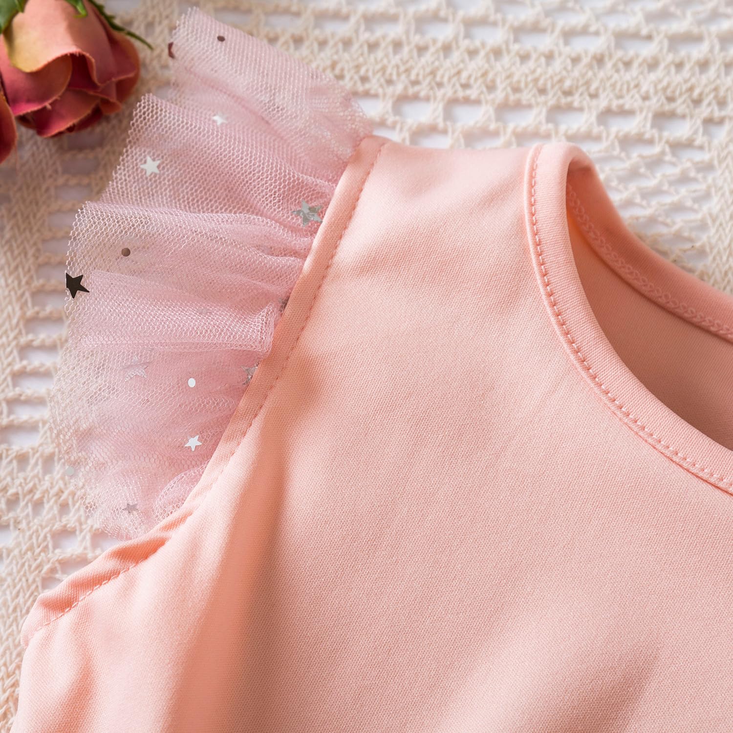 Robe Tutu à Volants Fleurie Ciel étoilé Petite Bébé Fille Robe de Princesse pour Les Fêtes D'été - 3