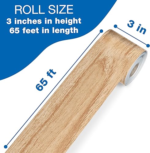 Miniatura 2 de Carson Dellosa Grow Together - Bordes rectos de madera clara para tablón de anuncios, bordes de aula para tablón de anuncios, pizarra blanca,