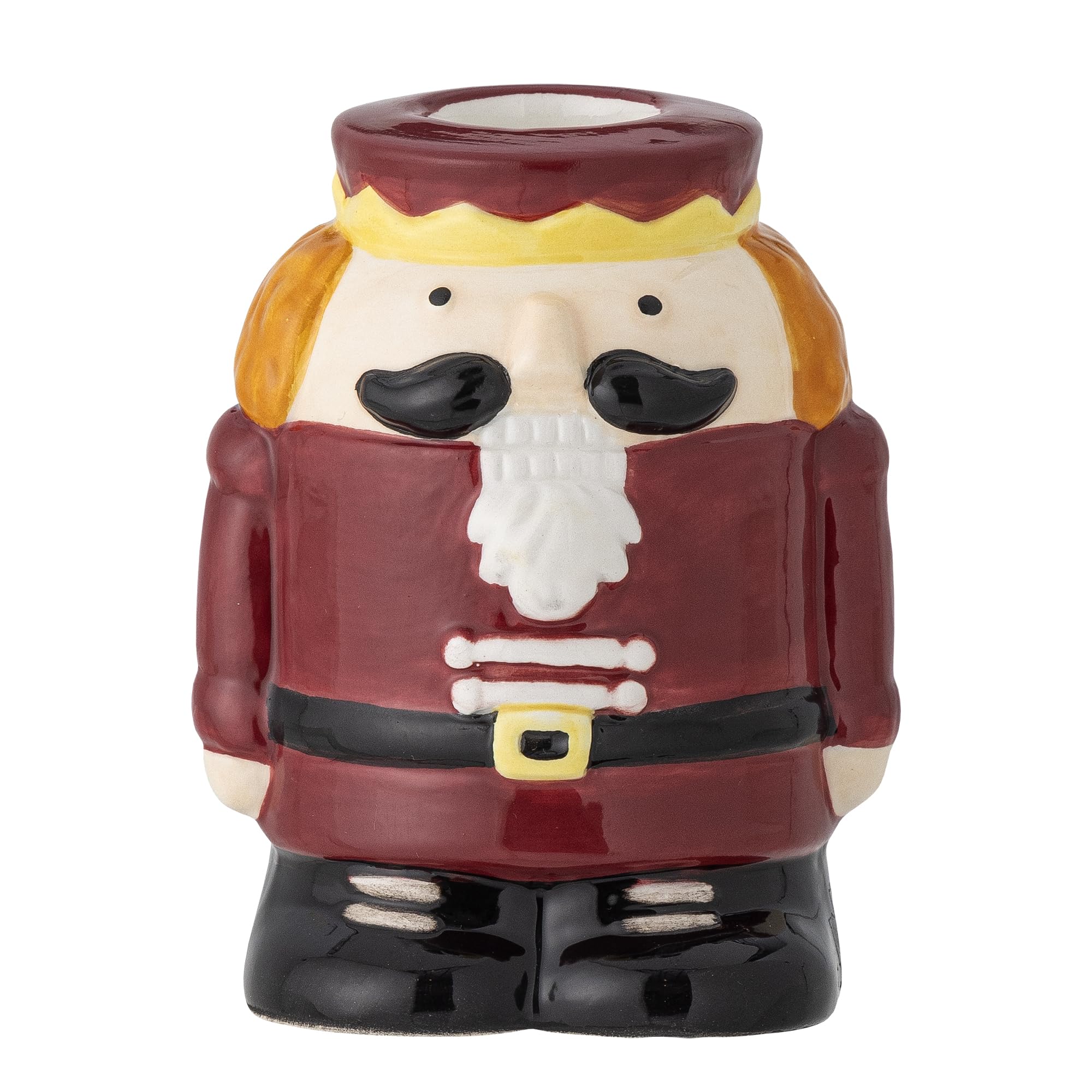 Bloomingville Feast Candle Holder in Shape of a Nutcracker in Red Stoneware, Height: 9 cm