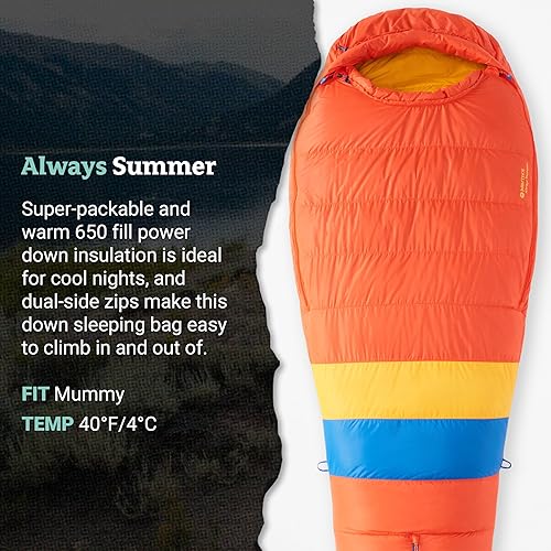 Miniatura 4 de MARMOT Saco de dormir Always Summer 40 para hombre, relleno 650 para acampar y mochilero