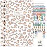 bloom daily planners 2025-2026 Academic Year Daily Planner &lpar;July 2025 - July 2026&rpar; - A5 Weekly & Monthly Calendar Agenda Organizer Book with Stickers - 5&period;5" x 8&period;25" - Tan Leopard