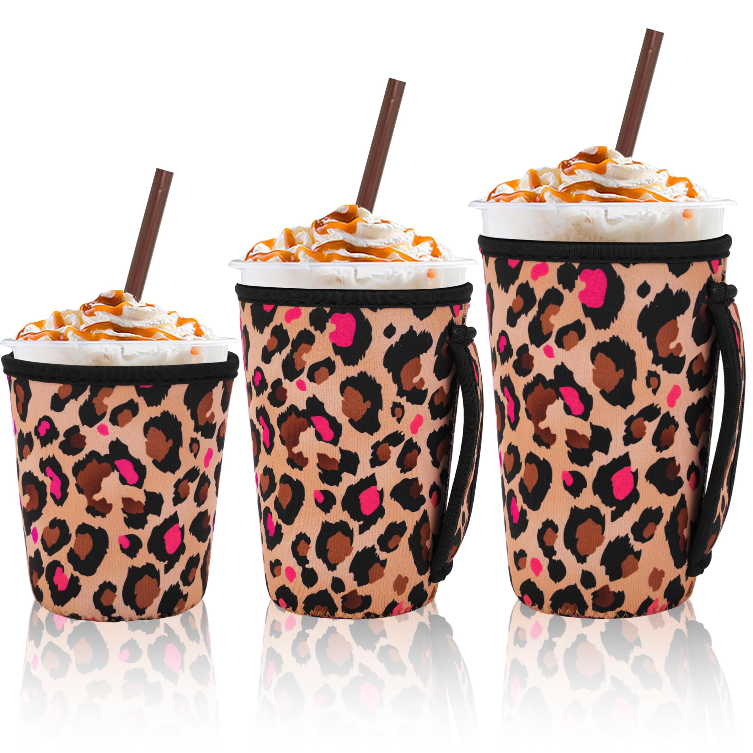 3 Reusable Iced Coffee Sleeves for Coffee Cups Fits 16-32oz Hot/Cold Drink