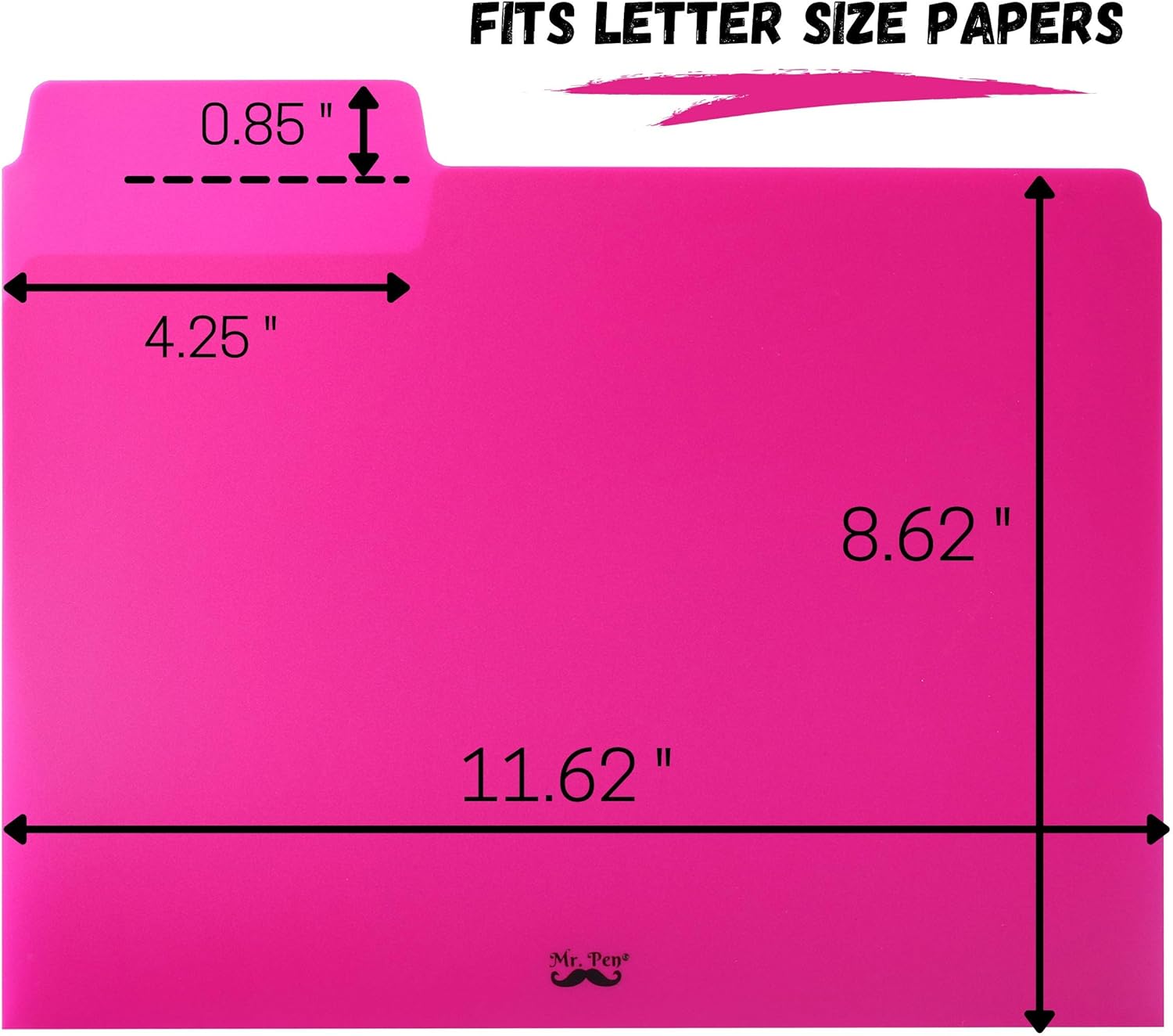 Mr. Pen- Poly File Folders, 1/3 Cut Tab, 6 Pack, Assorted Colors, Letter Size, Colored File Folders, Letter File Folders, Color Folders, Office File Folders, Office Supplies File Folders : Office Products