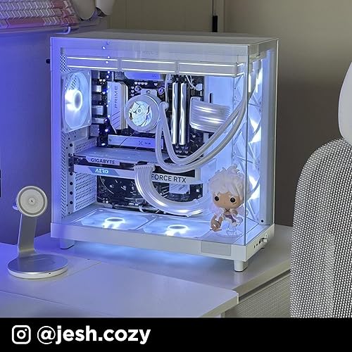 Miniatura 9 de NZXT Caja de flujo de aire H6 Flow RGB de media torre con 3 ventiladores RGB, paneles de vidrio panorámico, gestión de cables, color negro