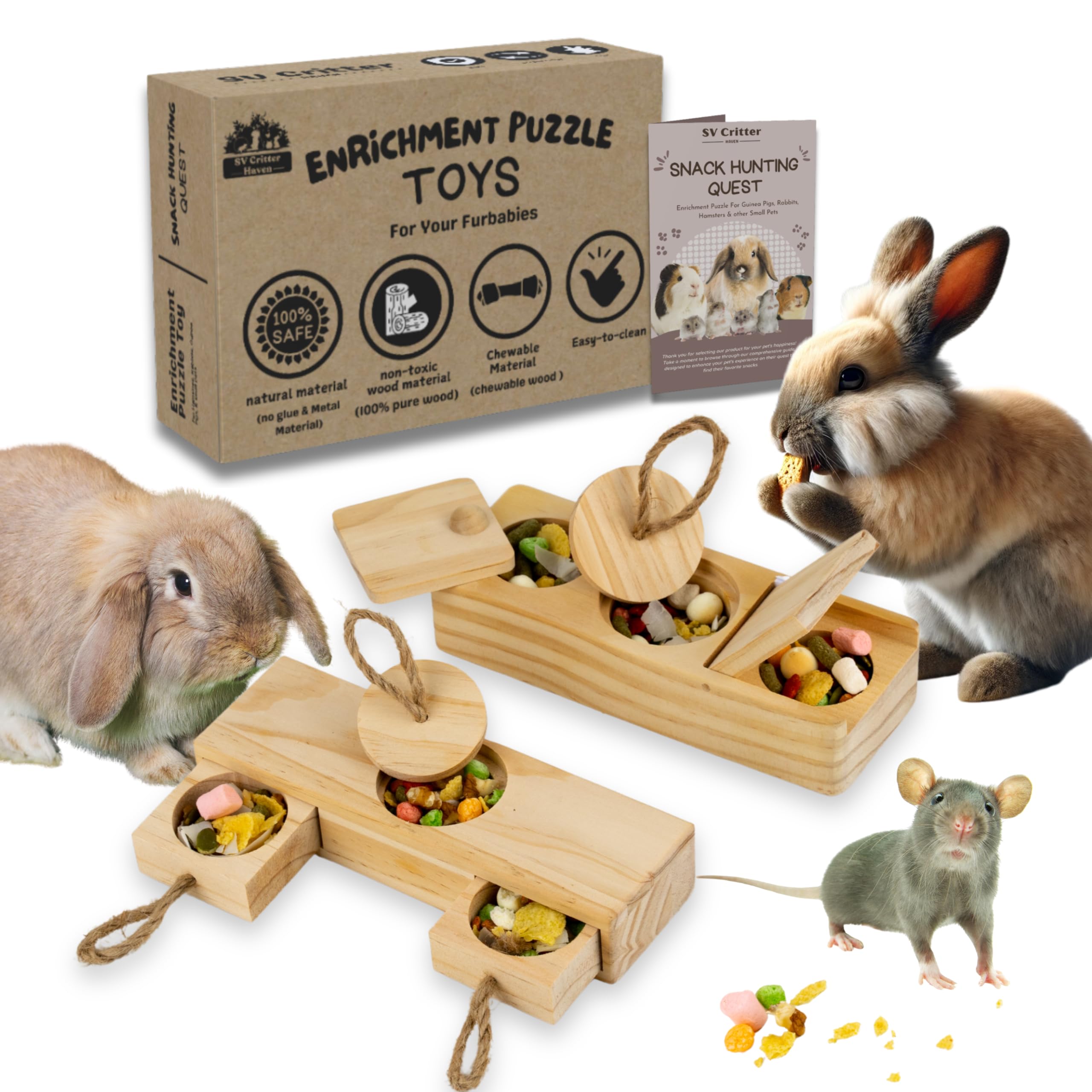 Guinea Pig Toys, Hamster Enrichment rabbit toys for boredom, Hamster  Enrichment Toys, Rabbit Puzzle Toy, Rabbit Enrichment Toys, Guinea Pig  Foraging