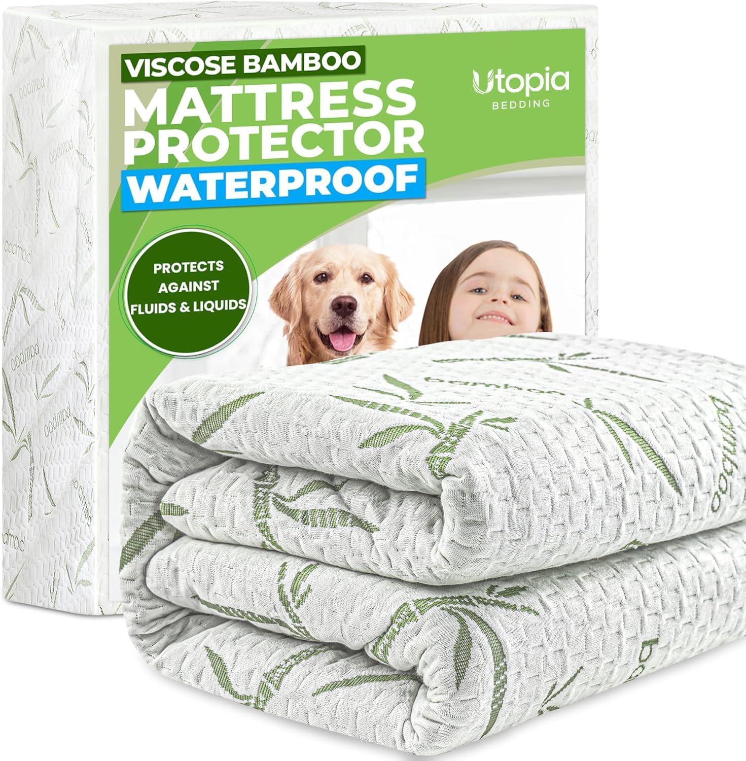 Utopia Bedding Bamboo Waterproof Protector, Queen